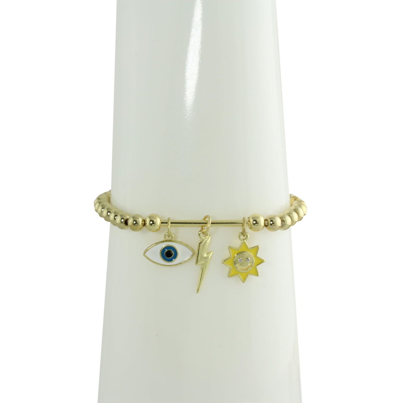 Charm Bar Ball Bracelets for Women - Elegant Beaded Stackable Bracelet Set - Perfect for Casual Wear, Parties & Gifts