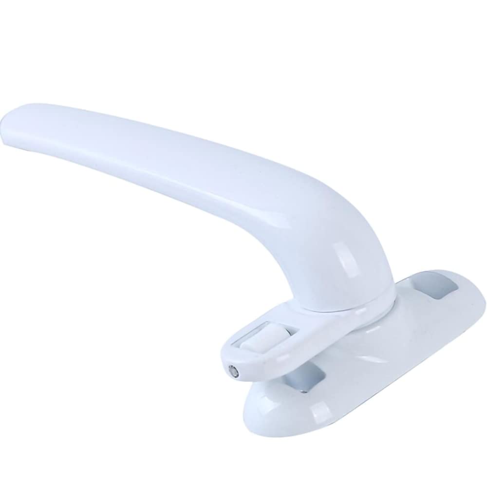 Premium Aluminum Alloy Window Handle - Sliding Door Handle for Interior/Exterior Use - Casement Window Wheel with Lock (White) | Perfect for Home, Office & Commercial Spaces