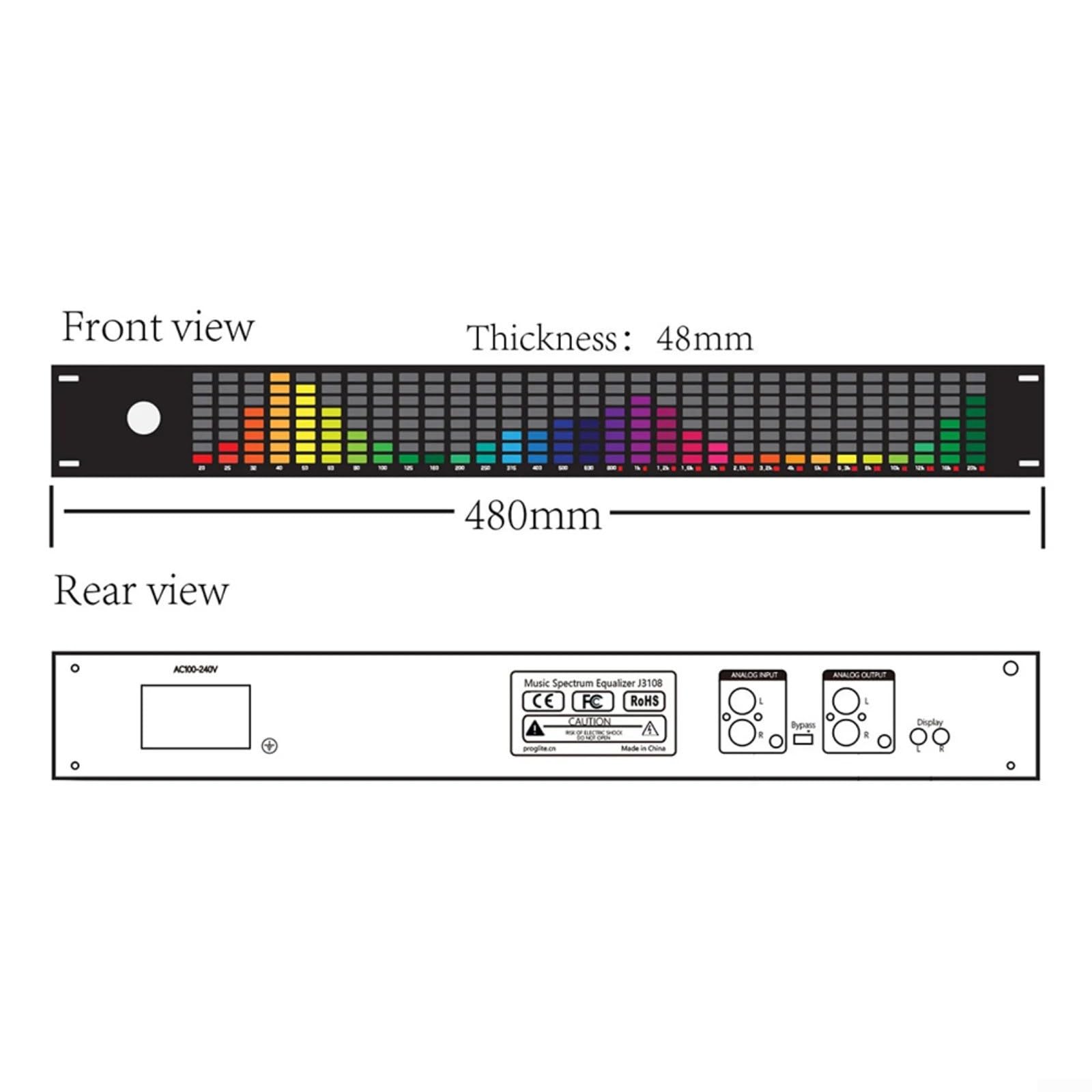 JINSBON 15-Band Digital Equalizer with Remote Control - 31-Band Dual Channel Music Spectrum Display for Home Theater & DJ Setup - Perfect for Live Music, Karaoke & Audio Visualizations