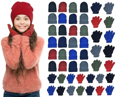 48 Pack Kids Hat and Glove Set
