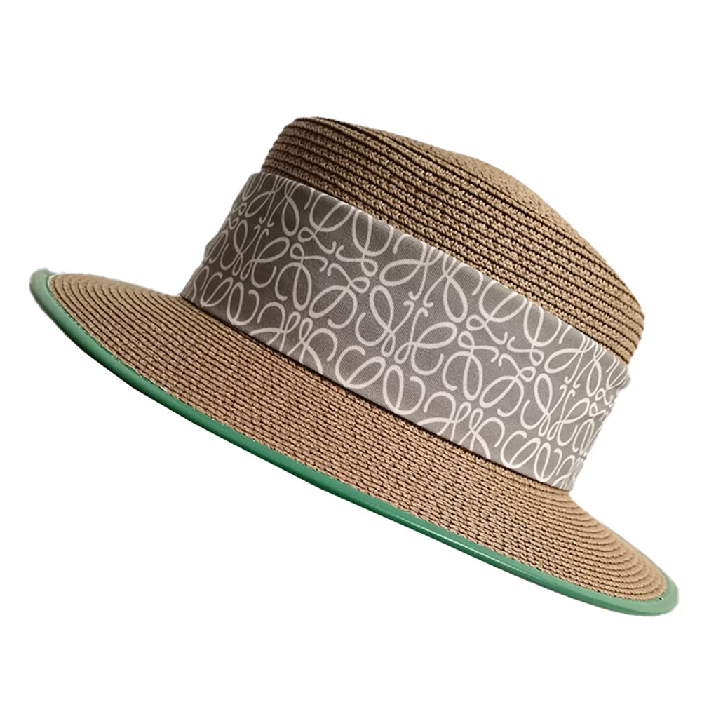 Stylish Straw Fedora Hats for Women & Men - UV Protection Summer Beach Hat - Breathable Boater & Skimmer Hats for Outdoor Activities, Vacations, and Sun Protection