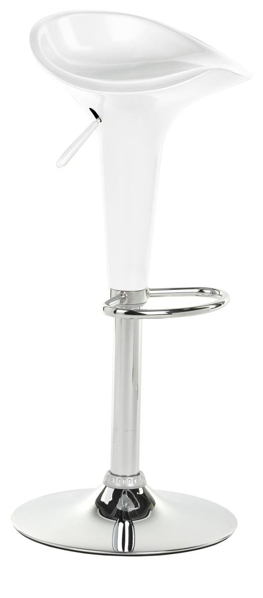 Modern Bar Table Set with 2 Pub Chairs & 1 Adjustable Highboy Table - White ABS Plastic & Chrome - Perfect for Home Bars, Patios, and Small Spaces