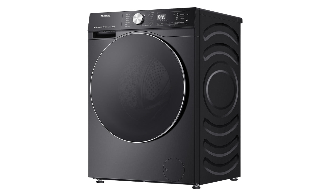 Hisense 10kg Series 7 Front Load Washing Machine - Energy Efficient, Quiet Operation, Large Capacity for Family Laundry - Perfect for Apartments & Homes (Charcoal Black HWFS1015AB)