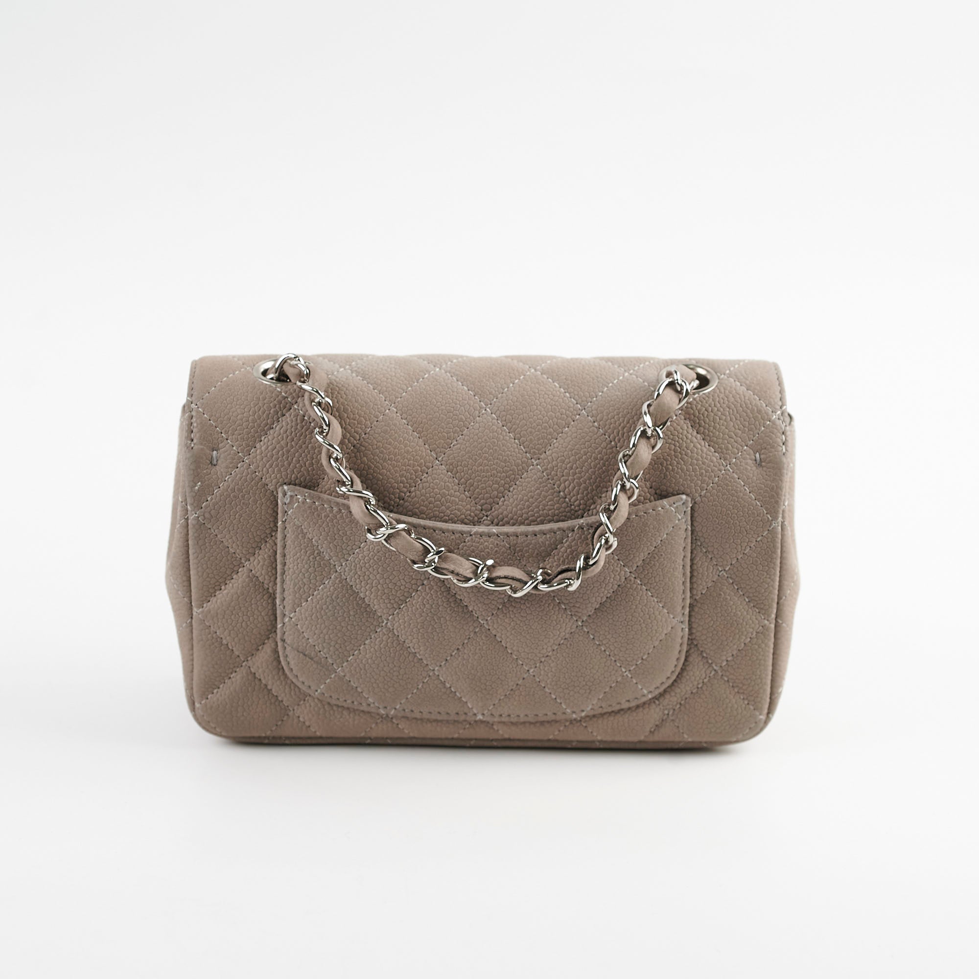 Chanel Mini Rectangular Flap Bag in Grey Caviar Leather - Luxury Crossbody Purse for Women, Perfect for Date Night & Special Occasions
