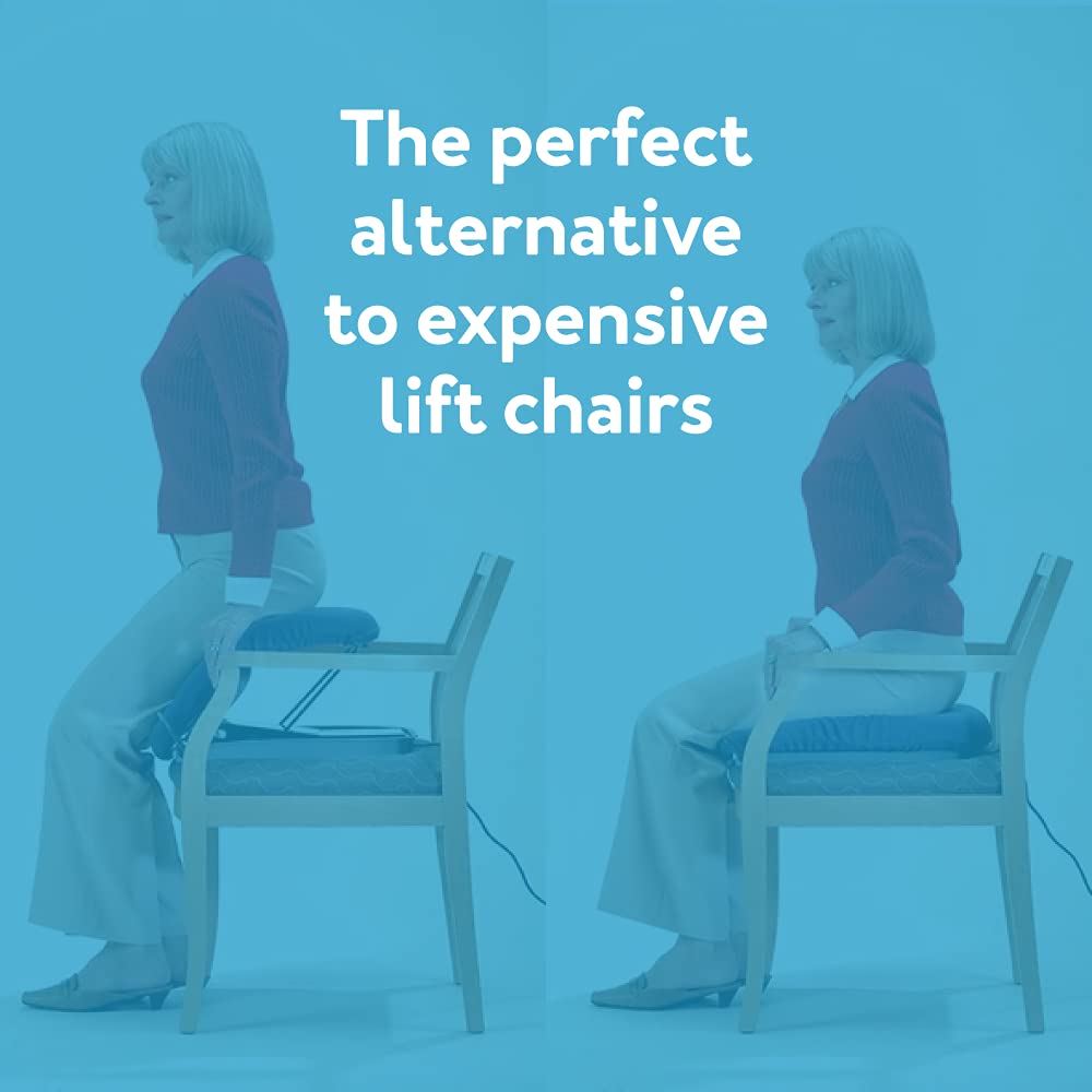 Carex Upeasy Power Seat - Portable Electric Lifting Chair with 300 lbs Weight Capacity - 100% Assist Lift Recliner for Elderly & Disabled - Navy Blue - Ideal for Home, Bathroom & Mobility Assistance