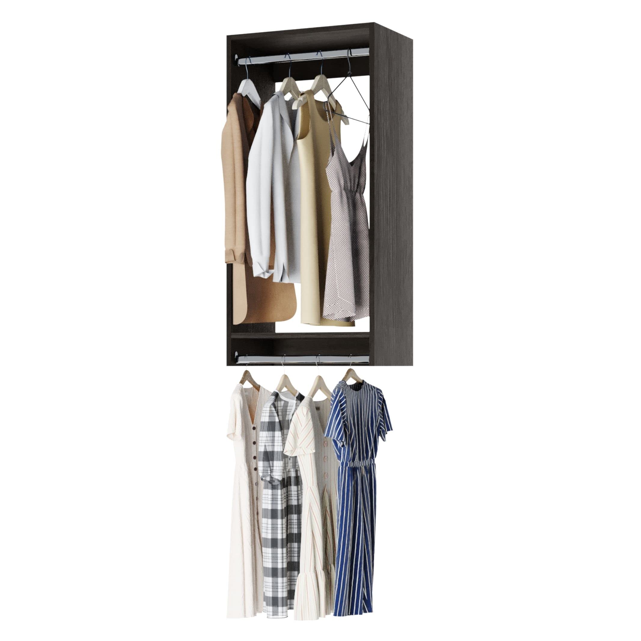 Vista Collection Double Hanging Wood Closet Organizer - 34.5