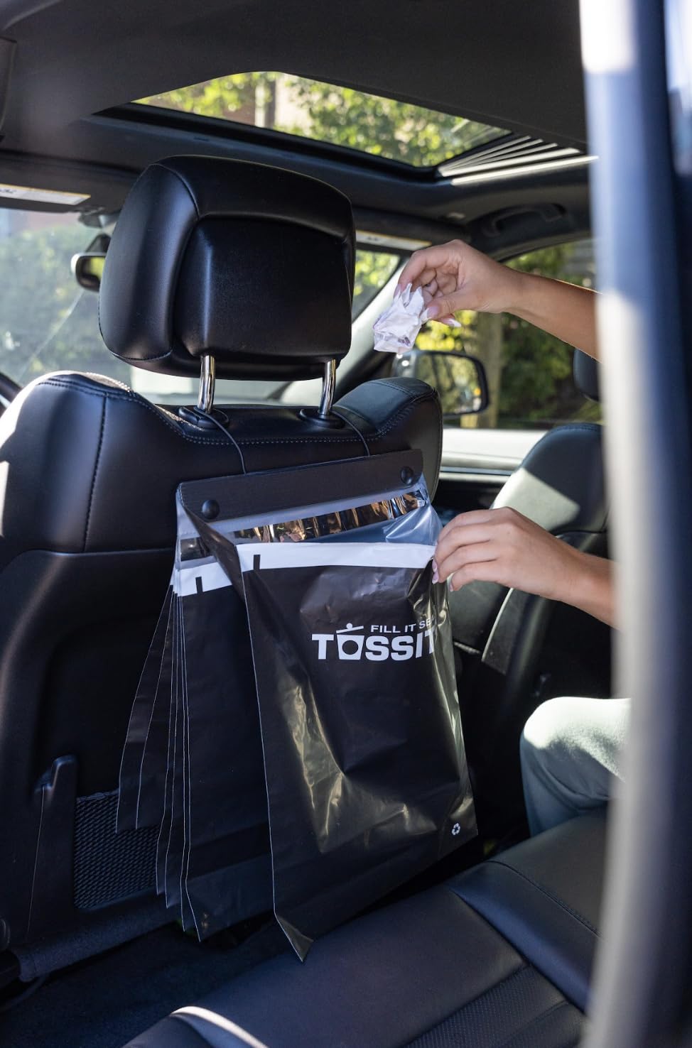 Eco-Friendly Leakproof Car Trash Bags - 3 Pack of 7 Recycled Disposable Vehicle Garbage Bags | Odor-Proof, Headrest Hanging Design for Cars, SUVs & Road Trips | Perfect for Road Snacks, Tissues & Travel Waste Management