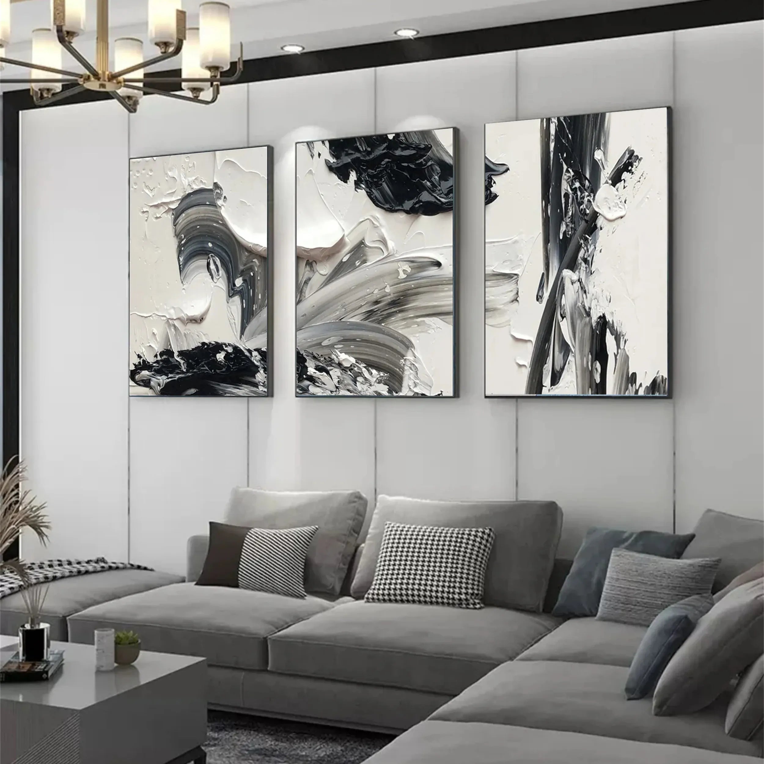 Minimalist Abstract Balance Canvas Wall Art Set of 3 - Modern Home Decor for Living Room, Bedroom & Office - #MM285
