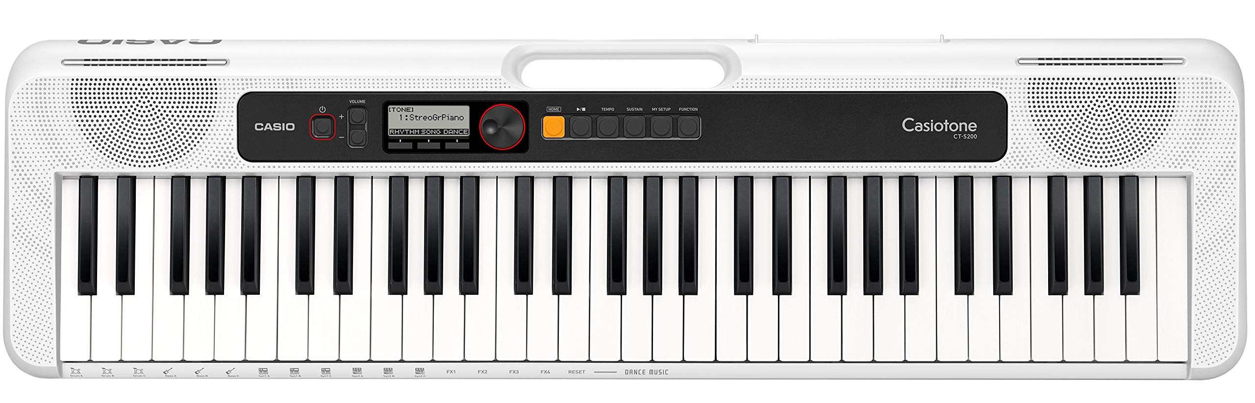 Casio CT-S200WE 61-Key Premium Portable Keyboard with Stand, Headphones, Power Supply & USB Cable - Complete Starter Bundle for Beginners & Home Practice (White) - Perfect for Piano Lessons, Music Education & Digital Keyboard Learning