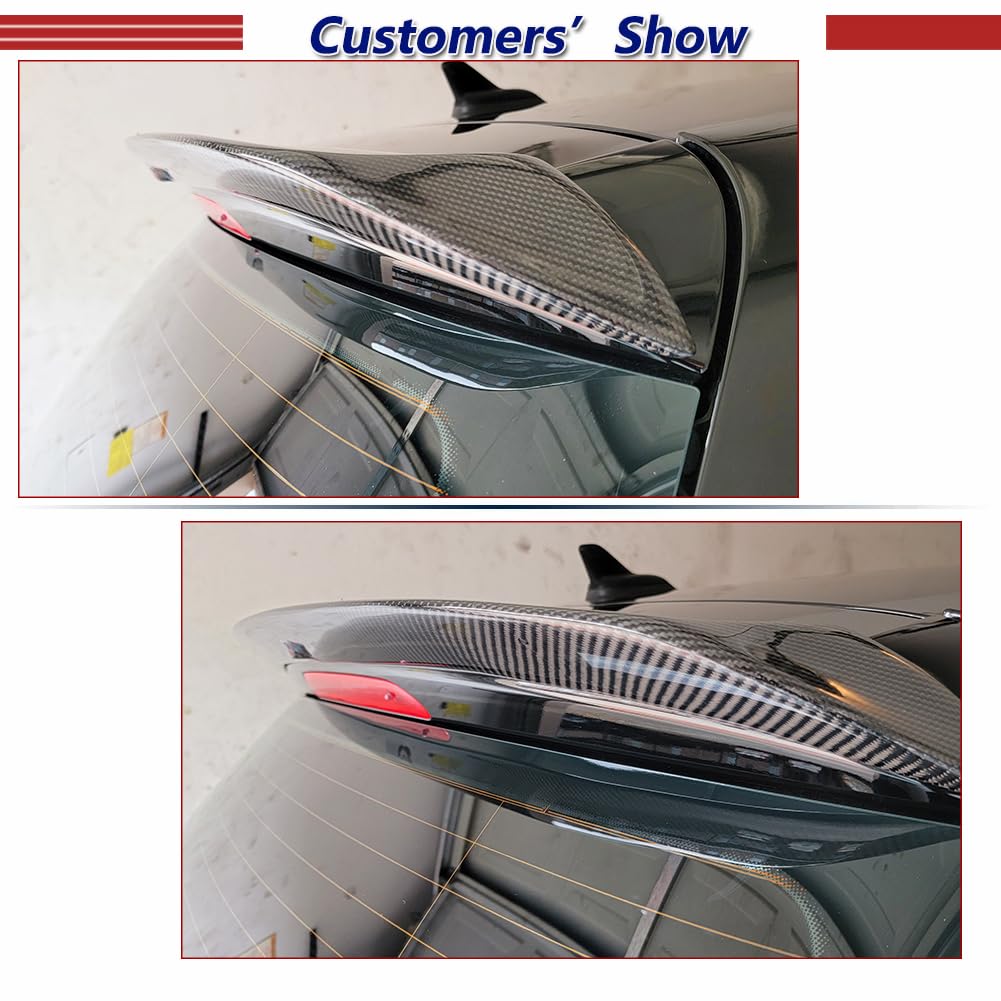 Carbon Fiber Roof Spoiler for Volkswagen Golf 6 MK6 (2010-2013) - Rear Window Lip Visor Wind Spoiler Wing - High Gloss Finish - Perfect for Street Racing & Car Shows