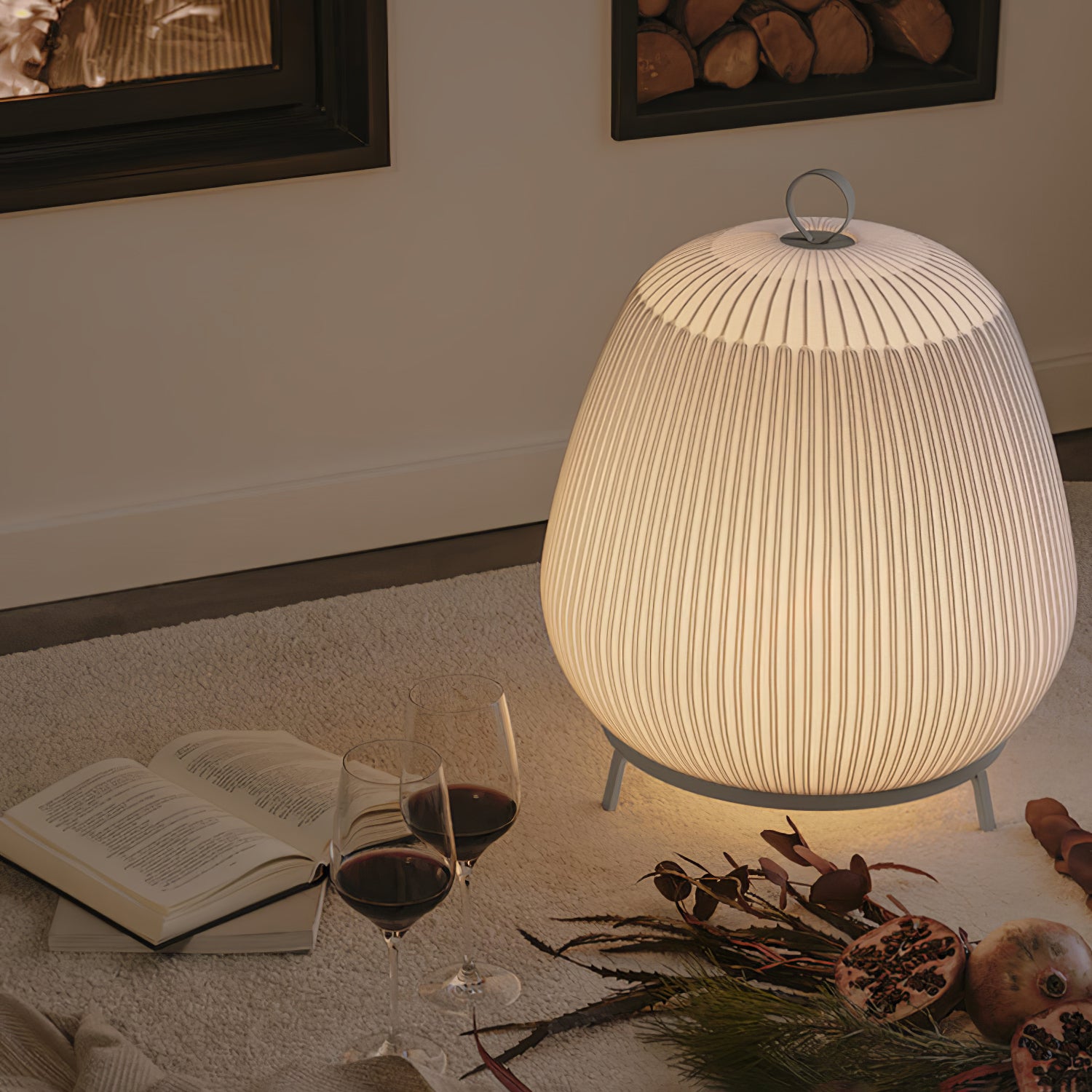 Modern Lantern Knit Table Lamp - Handmade Rattan Woven Nightstand Light for Bedroom, Living Room, and Office Decor - Perfect for Cozy Ambiance and Relaxation