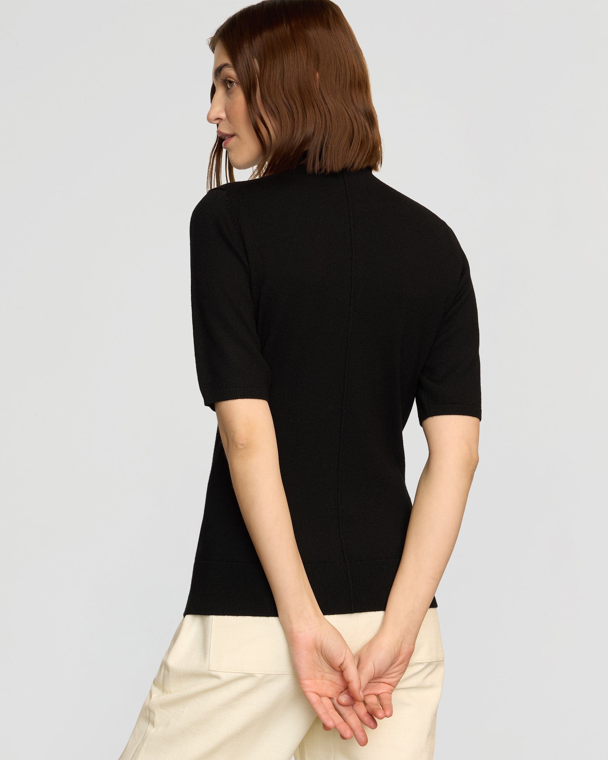 Charlotte Wool Button Short Sleeve Sweater for Women - Cozy Knit Pullover Top for Fall & Winter - Perfect for Office, Casual Outings and Date Nights