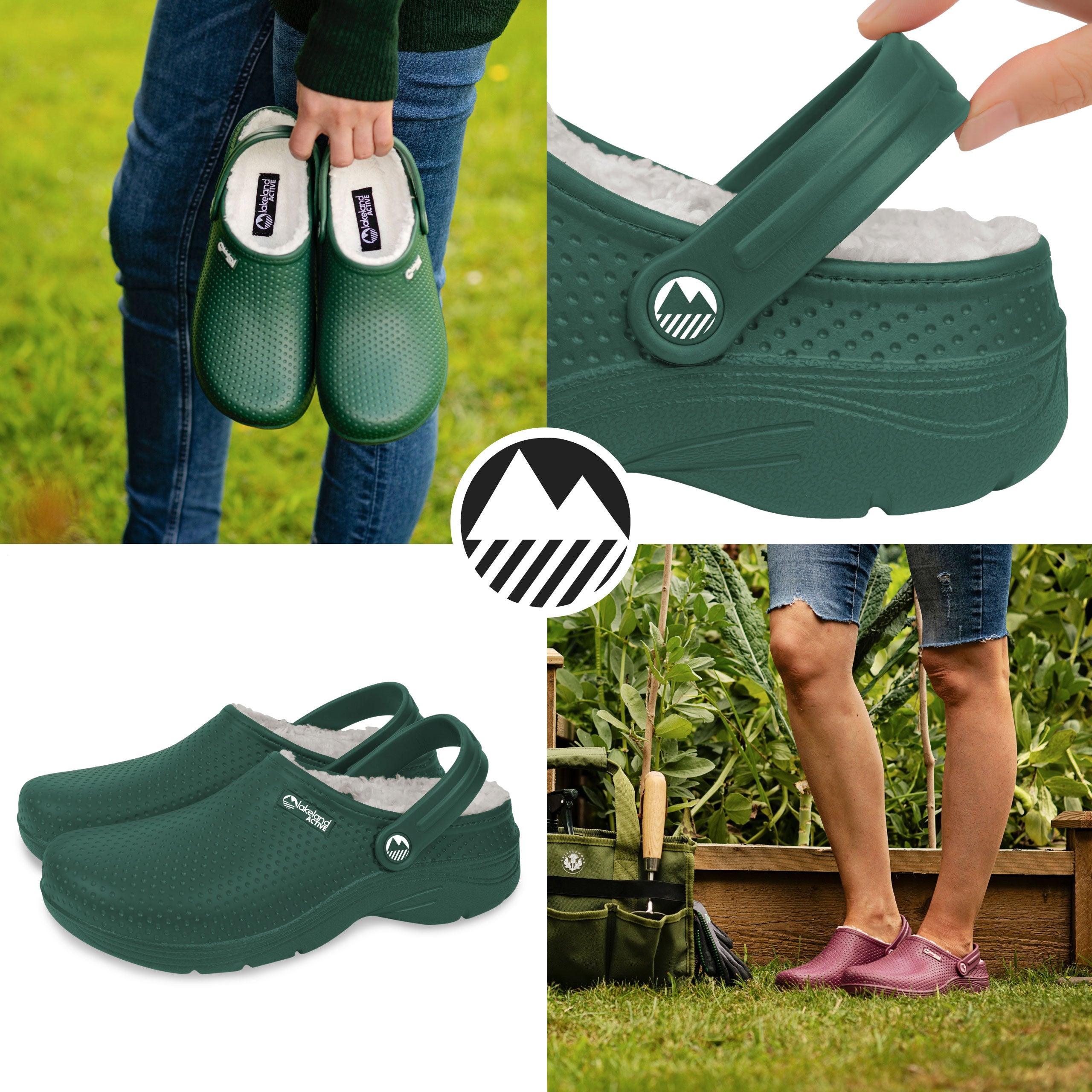 Women's Warm Fleece-Lined Clogs - Slip-Resistant Indoor/Outdoor House Shoes for Winter Comfort at Home & Garden