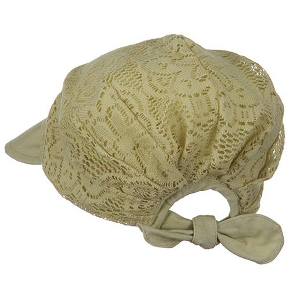 MG Women's Jacquard Mesh Sun Hat - Khaki for Outdoor Activities, Beach, and Summer Fashion