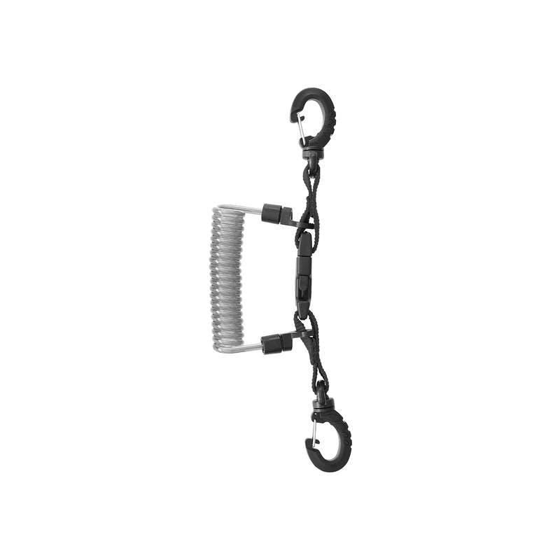 Mares Stainless Steel Spiral Lanyard with Ring - Durable Scuba Diving Gear for Underwater Safety & Equipment Security