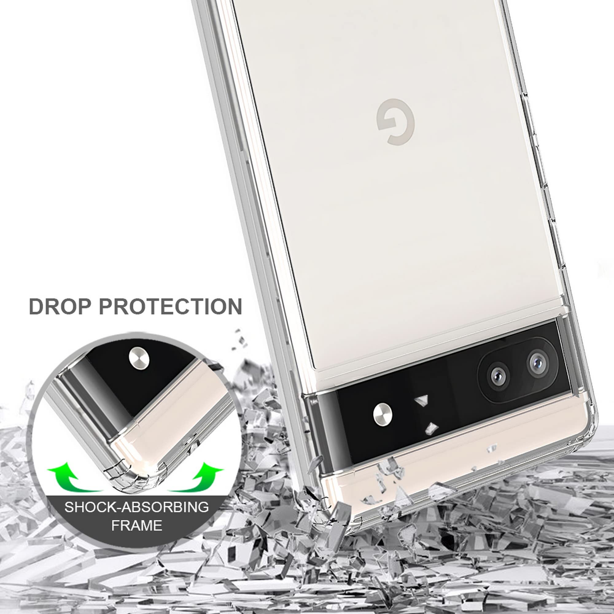 AquaFlex Slim Shockproof Case for Google Pixel 6A - Drop Protection & Reinforced Corners for Outdoor Use