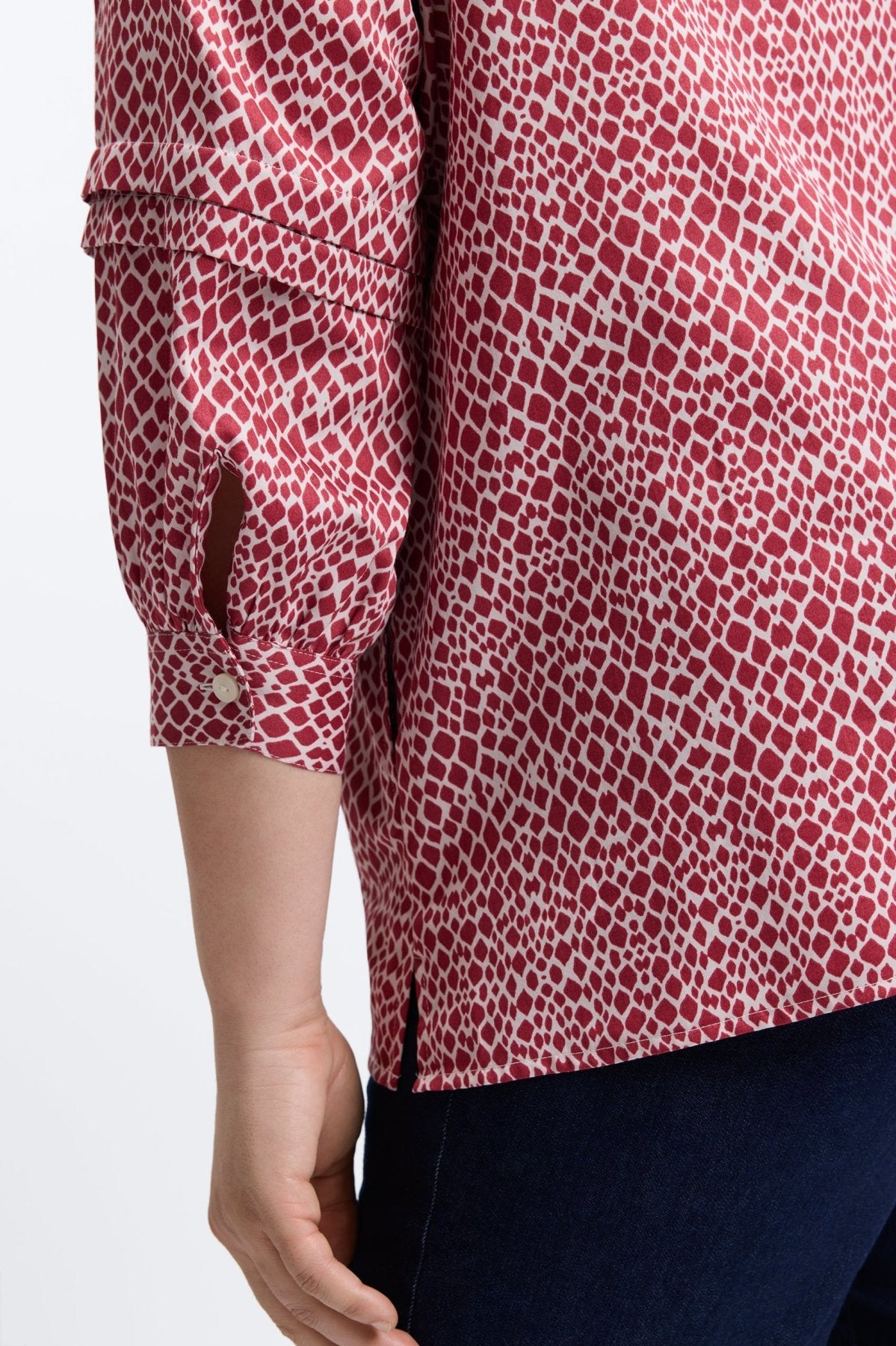 Frankie Plus Abstract Snakeskin 3/4 Sleeve Popover Shirt for Women | Stylish Printed Blouse | Perfect for Office Wear, Casual Outings & Date Nights