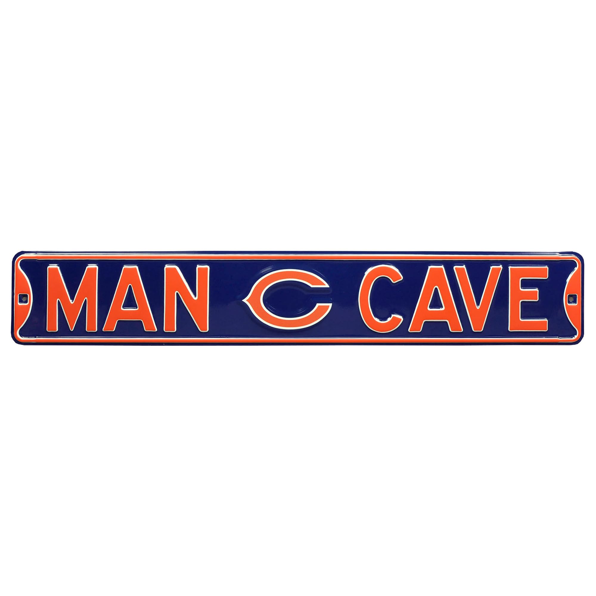 Chicago Bears Man Cave Sign - Rustic Steel Street Sign for Sports Fans - Perfect for Game Room, Garage, or Bar Decor