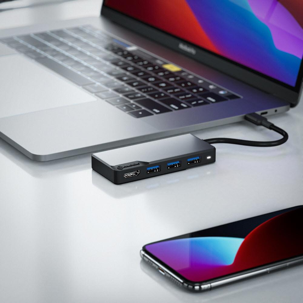 ALOGIC Fusion Core 5-in-1 USB C Hub with HDMI, USB 3.0, SD Card Reader - Perfect for MacBook, iPad Pro & Windows Laptops - Home Office & Travel Essential