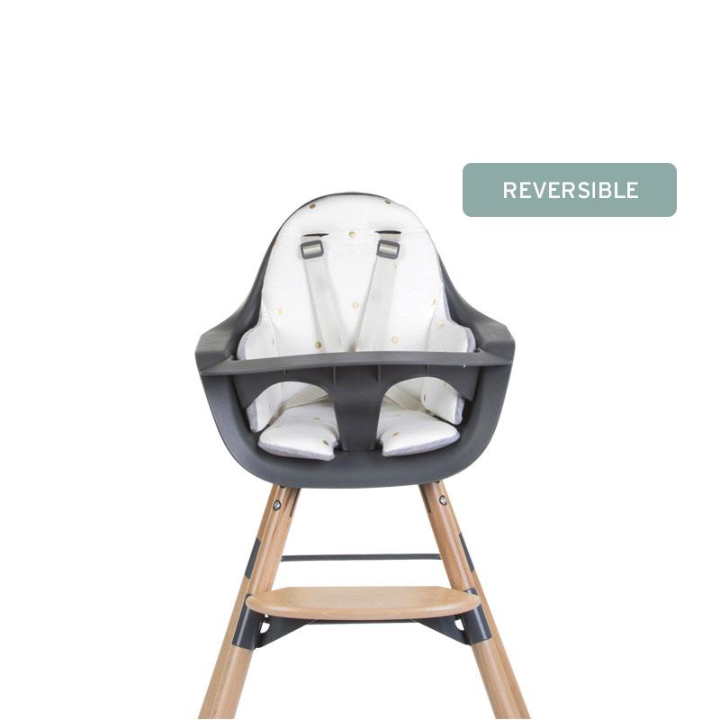 Childhome EVOLU Universal Reversible Car Seat Cushion for Kids - Soft & Supportive Baby Booster Seat Pad - Perfect for Car, Stroller, and High Chair Use