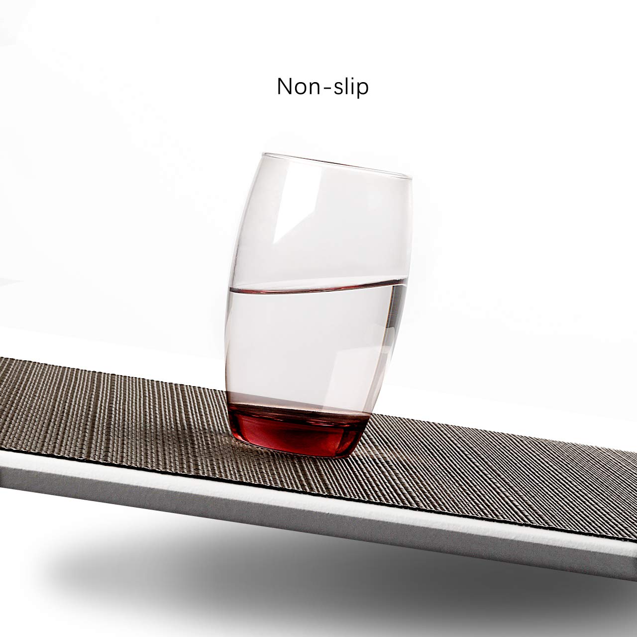 Myir JUN Set of 8 Non-Slip Heatproof Woven Placemats - Washable PVC Table Mats for Dining, Kitchen & Indoor Use (Dark Gray) - Perfect for Everyday Meals, Dinner Parties & Home Decor