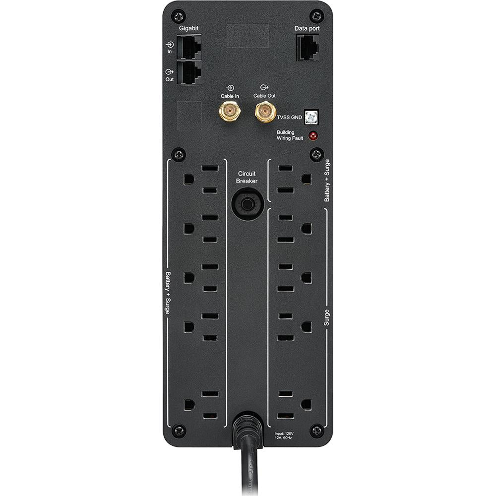 APC Back UPS Pro 1500VA Uninterruptible Power Supply (UPS) - BR1500MS2 - Battery Backup for Home & Office Electronics, Computers & Network Equipment