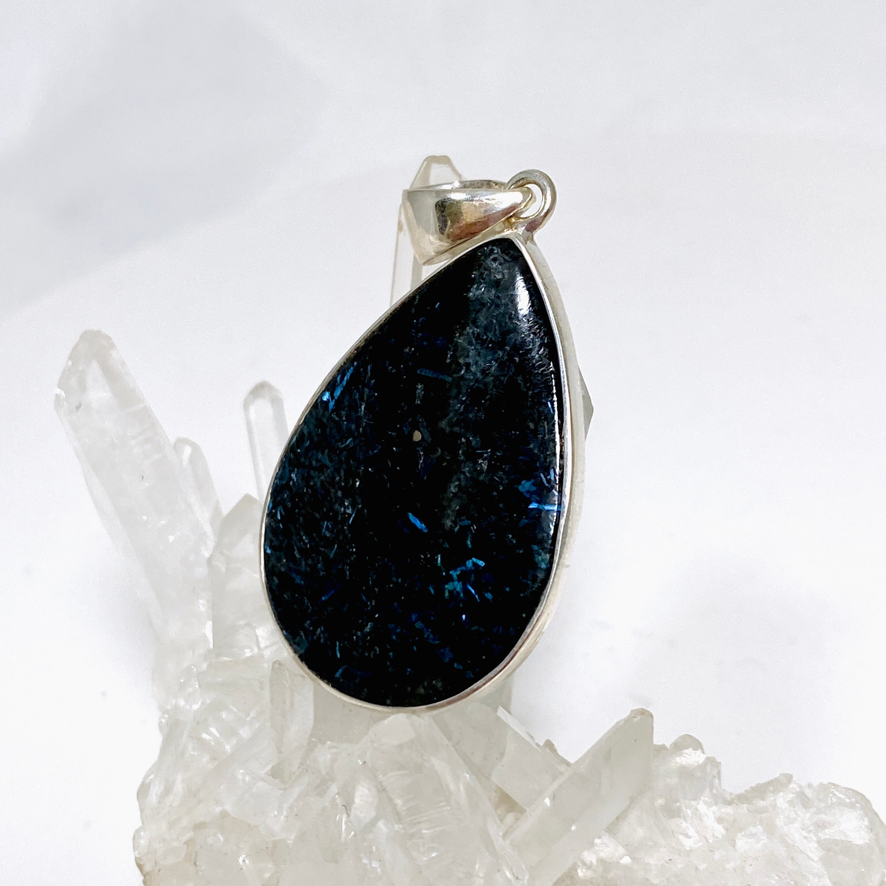 Nuummite Teardrop Cabochon Pendant - Natural Gemstone Jewelry for Women - BTP 66 - Perfect for Meditation, Energy Healing & Spiritual Gifts