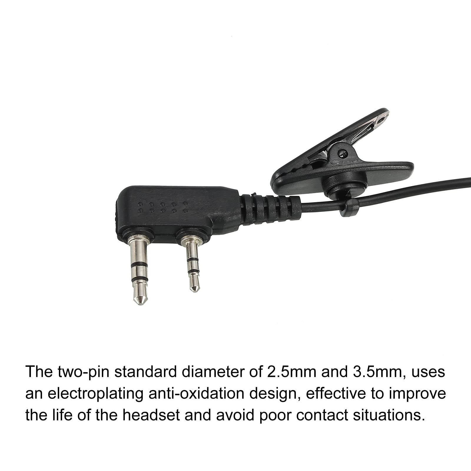 MECCANIXITY Walkie-Talkie Earpiece with Microphone - Single Wire Headset for Two Way Radios (Compatible with 888S) - Ideal for Security, Construction & Event Staff Communication