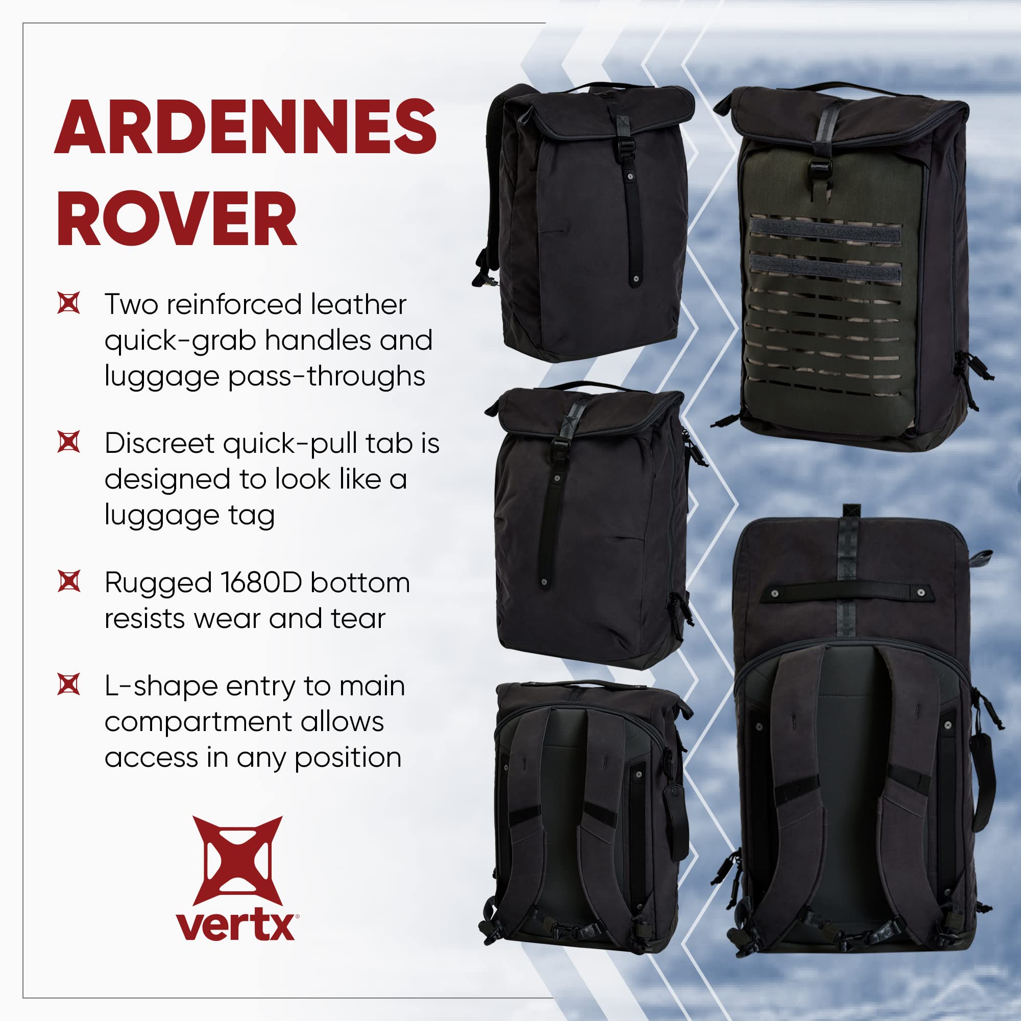 Vertx Ardennes Men's Tactical Backpack - Medium MOLLE Laptop Rucksack for Travel, Work & Outdoor Activities | Durable Canvas Utility Gear Bag in Rover Ash Grey | Perfect for Hiking, Commuting & Tactical Use