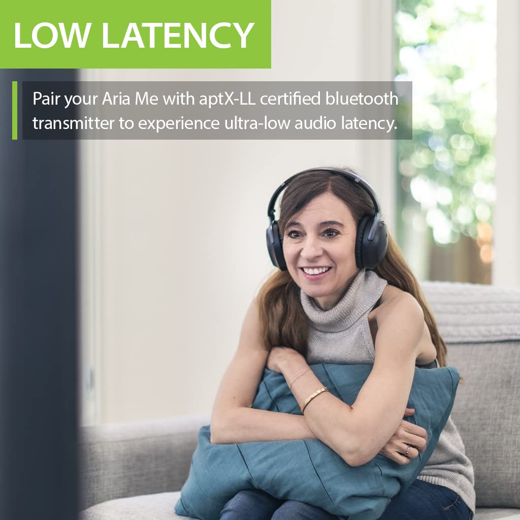 Avantree Aria Me Bluetooth Headphones for Seniors - Wireless Hearing Aid Headset with Custom Hearing Profile, Adjustable Left/Right Balance, Charging Stand Included - Perfect for TV Watching, Music & Phone Calls