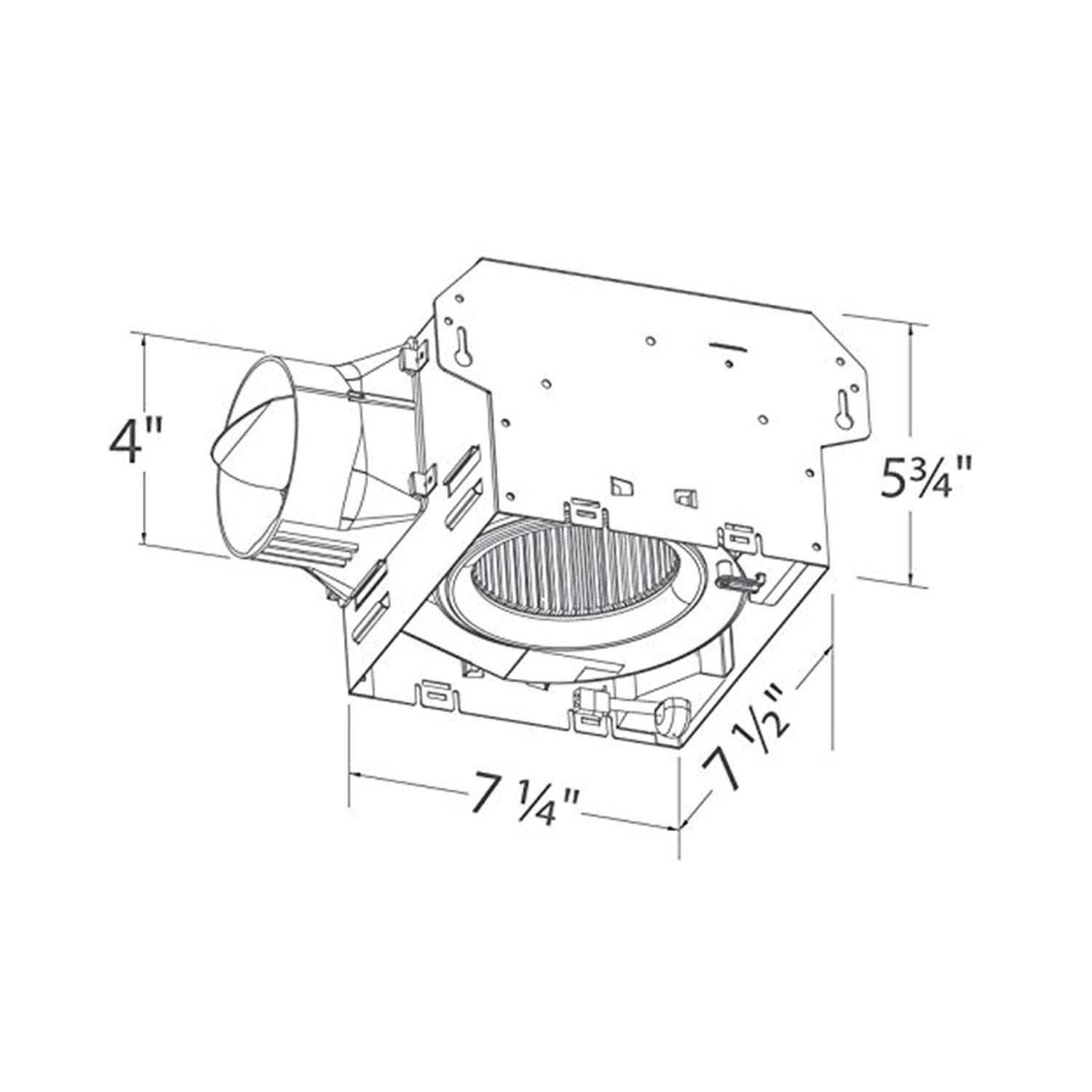 Delta Electronics ITG100ELED BreezIntegrity 100 CFM Bathroom Exhaust Fan with Dimmable LED Light - White | Quiet Ventilation for Bathroom, Kitchen, Laundry Room & Home Office