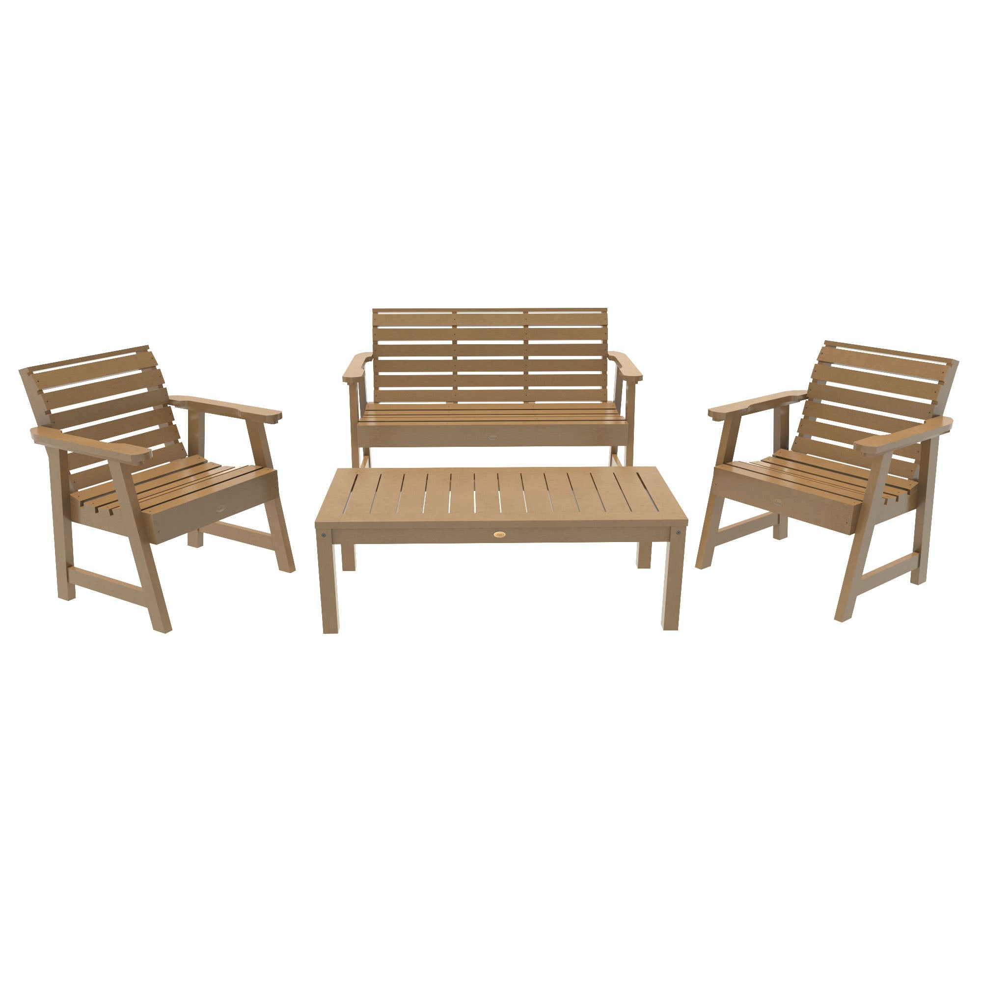 Weatherly 4-Piece Outdoor Garden Conversation Set - Patio Furniture with Cushions for Backyard, Porch, or Poolside Relaxation