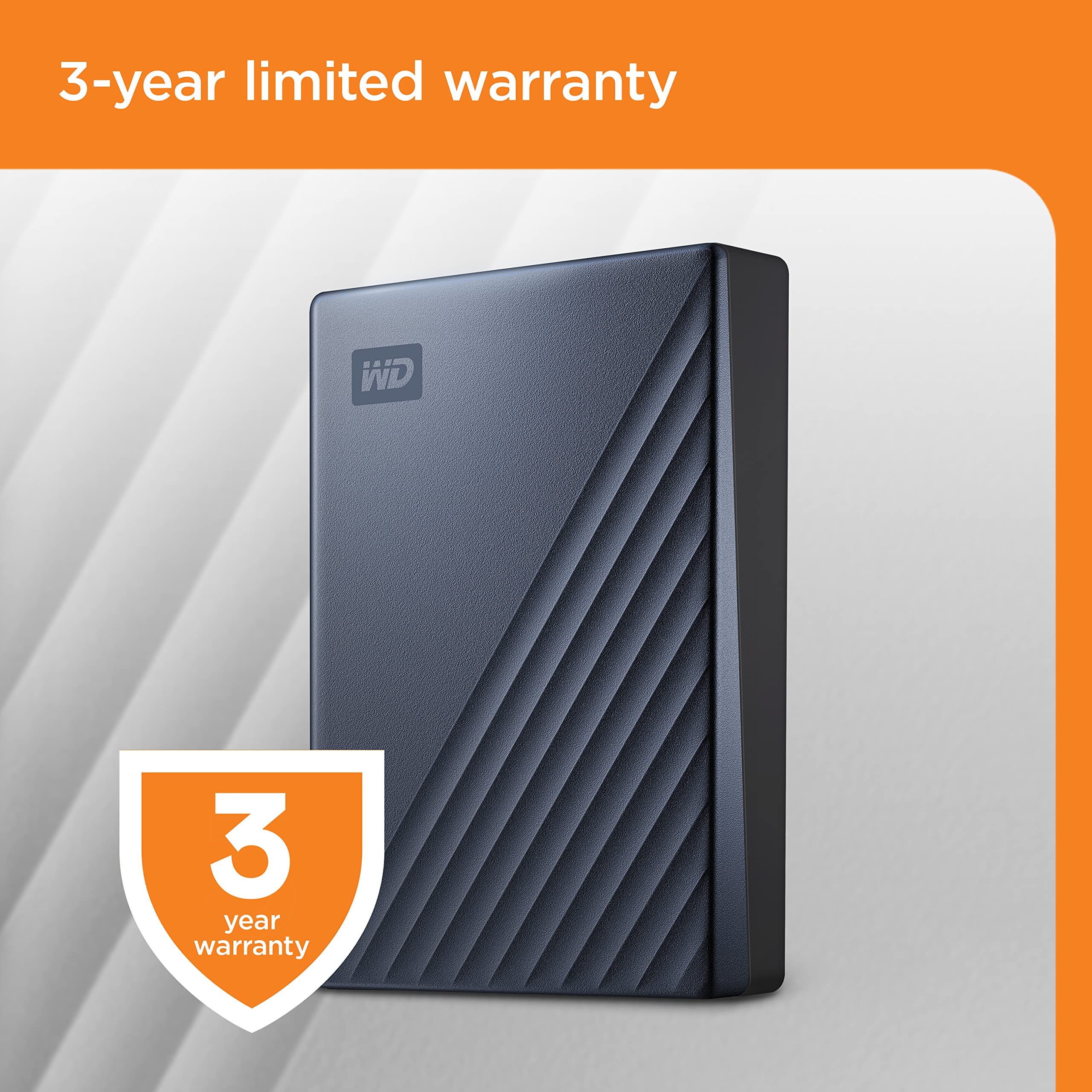 WD 6TB My Passport Ultra Portable External Hard Drive - USB-C & USB 3.1 - Password Protection & Ransomware Defense - Backup Storage for Mac, PC, Laptop, Gaming - Blue (WDBEJA0060BBL-WESN) - Perfect for Travel, Office & Home Data Backup