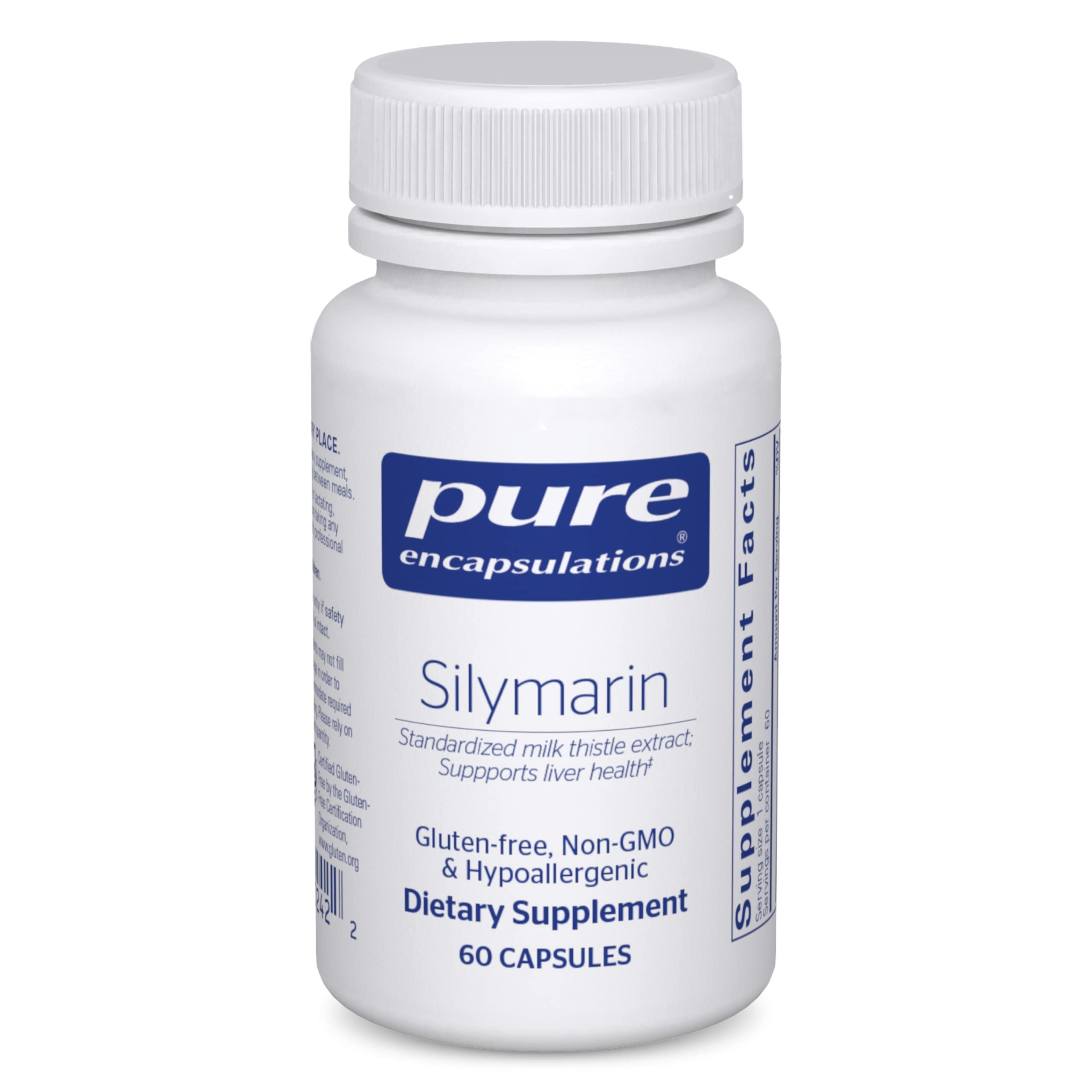 Pure Encapsulations Silymarin Milk Thistle Extract Supplement - 60 Capsules for Liver Support, Detox & Antioxidant Protection | Natural Liver Cleanse & Hangover Relief | Supports Healthy Digestion & Glow Skin