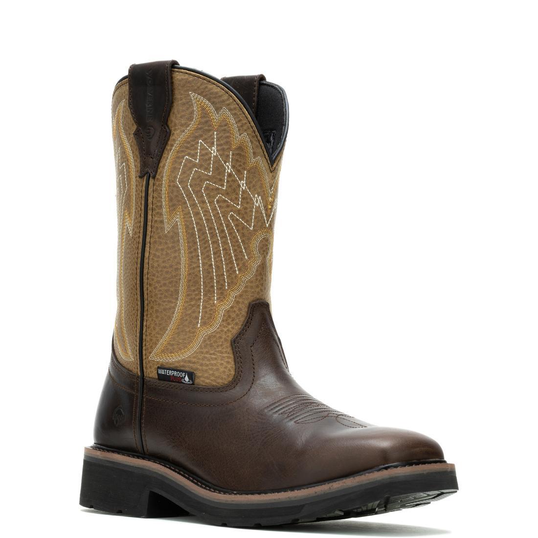 Rancher Eagle Steel Toe Waterproof Pull-On Wellington Work Boots for Men - Slip Resistant Gravel Work Boots for Construction, Farming & Outdoor Work