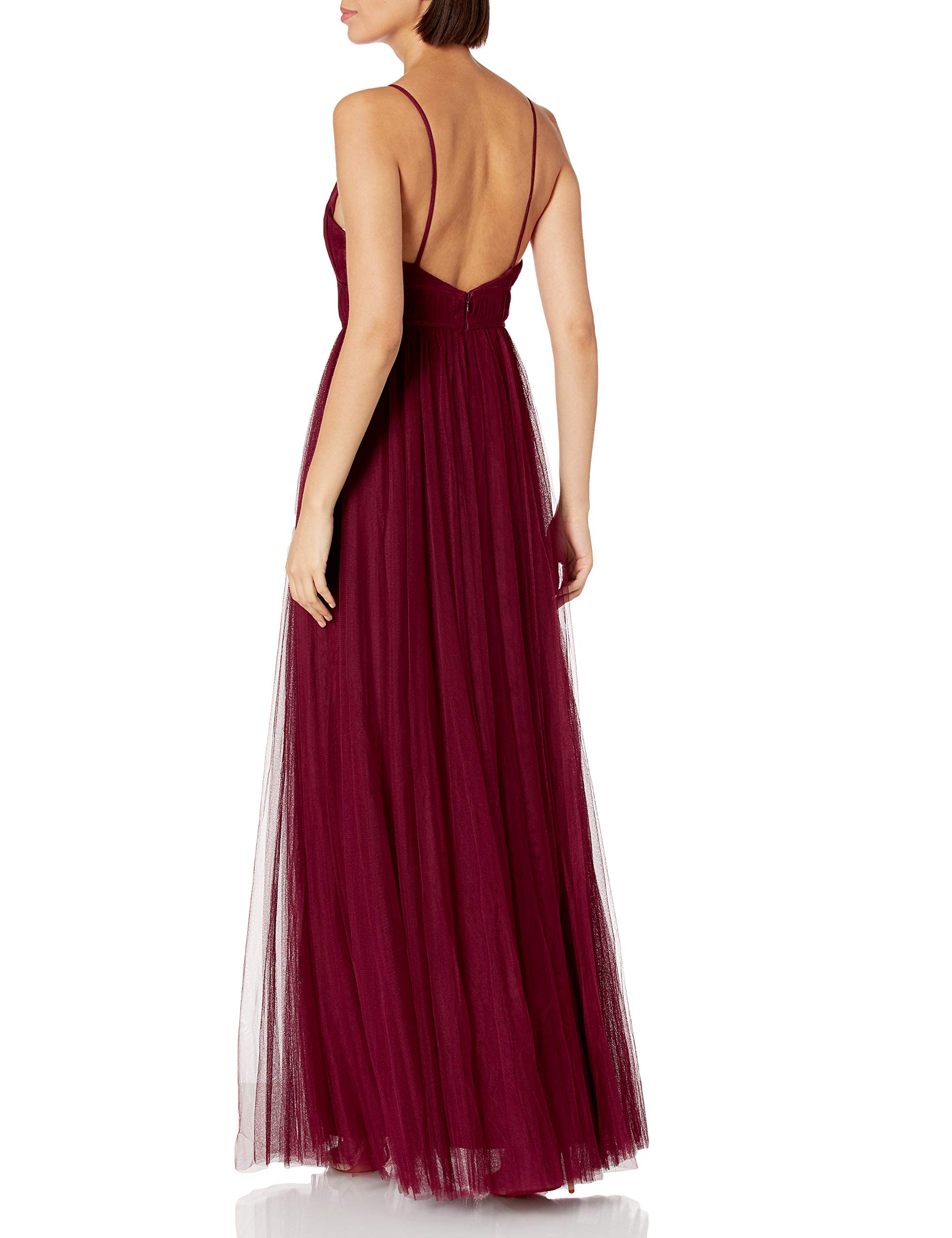 Jenny Yoo Women's Ali V-Neck Spaghetti Strap Long Tulle Gown - Elegant Wedding Dress for Bridesmaids, Formal Events & Special Occasions