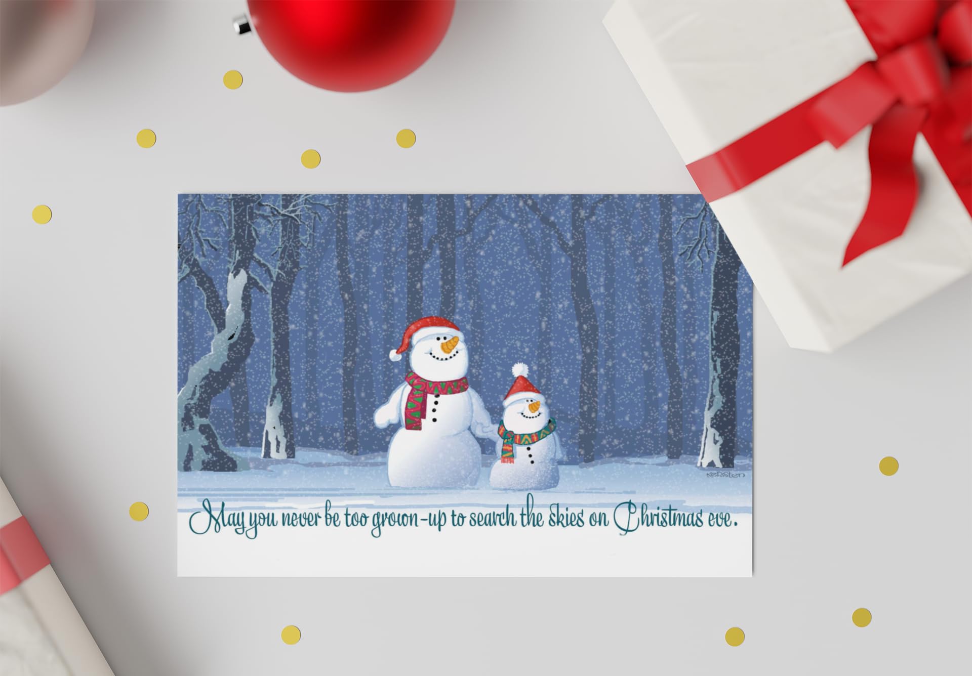 Stonehouse Collection Winter Christmas Cards - 18 Snowman & Forest Holiday Greeting Cards with Envelopes | Perfect for Christmas Gifts, Holiday Parties & Festive Home Decor