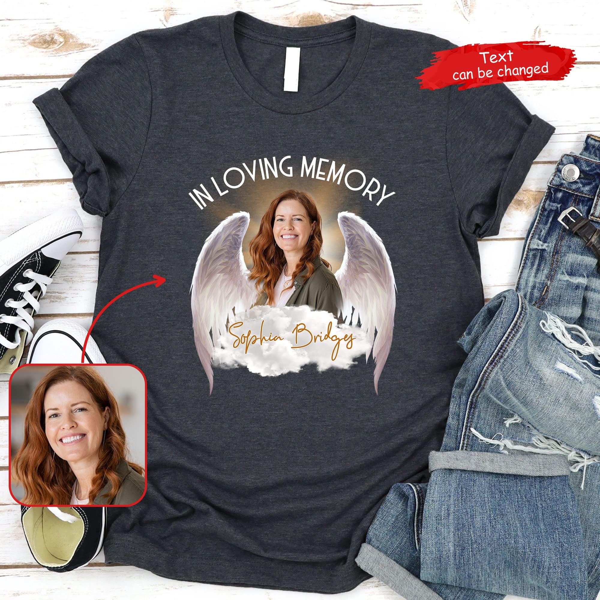 Custom Memorial T-Shirt - Personalized RIP Shirt with Photo Print - In Loving Memory T-Shirt for Grieving & Remembrance - Comfortable Tribute Shirt for Funeral, Memorial Service & Family Gatherings