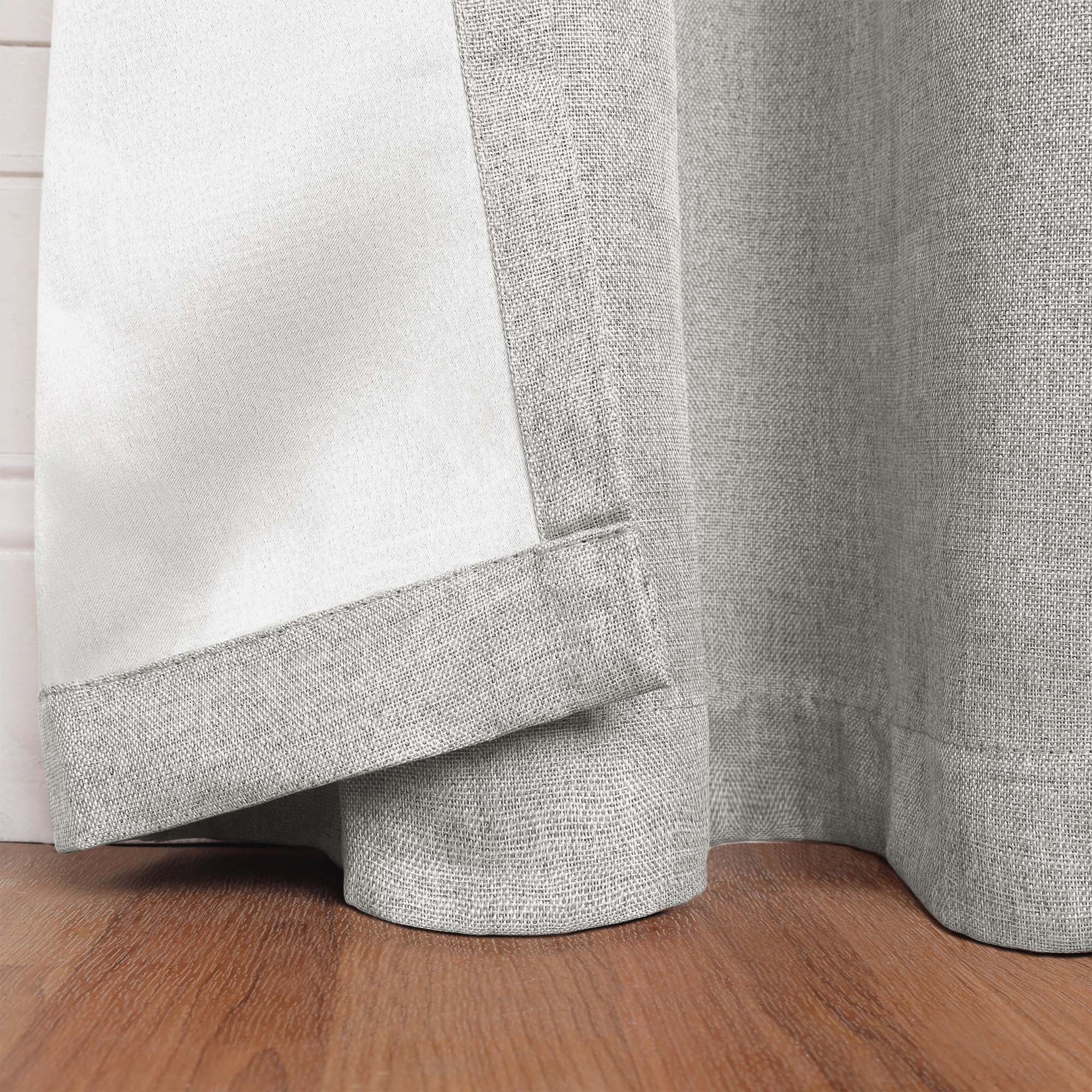 Blackout Curtains for Bedroom - 100% Linen Washable Room Darkening Curtains Set of 2 Panels - Perfect for Home Theater, Nursery & Light Sleepers