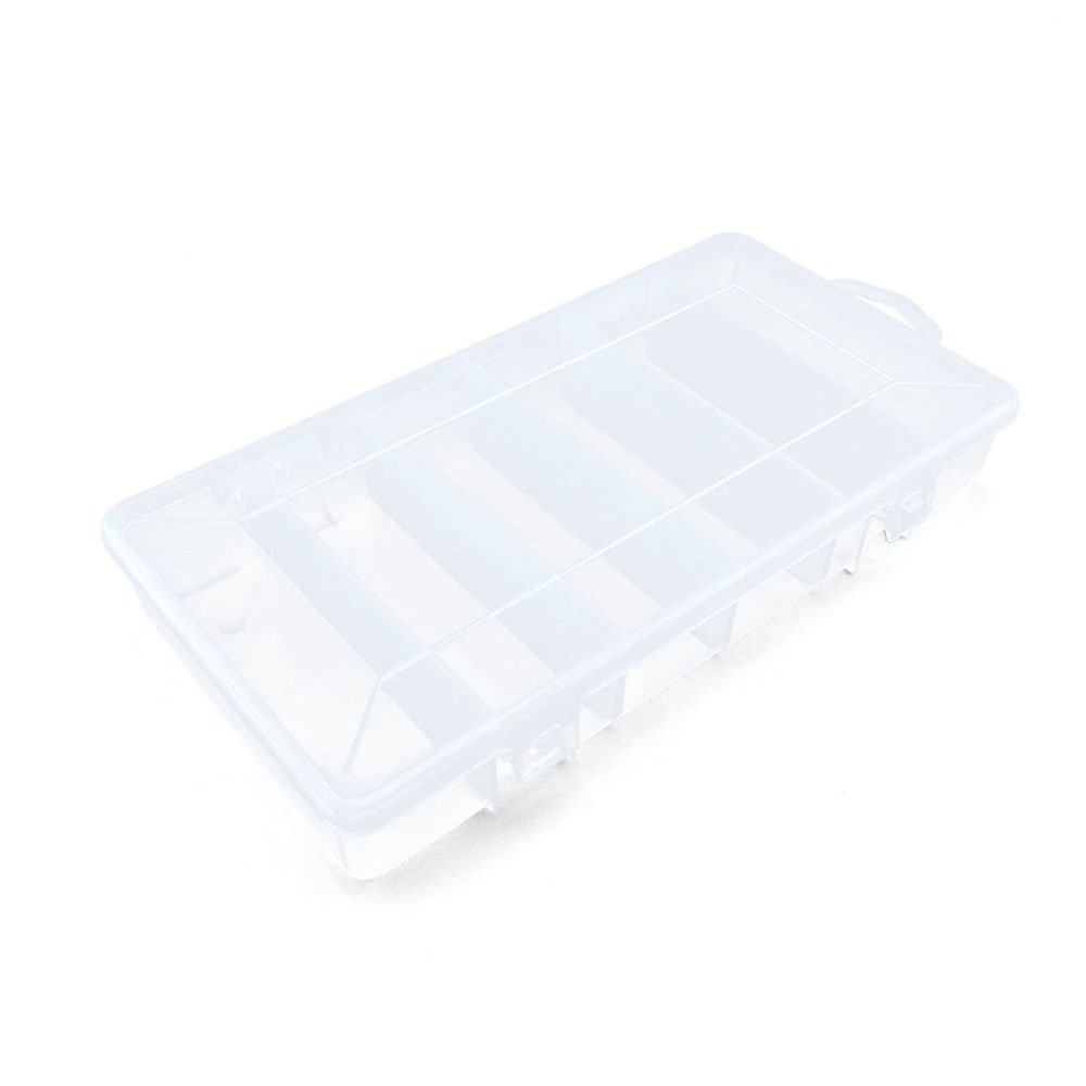 Clear Plastic Beads Storage Box - Tackle Organizer for Fishing Lures, Scrapbooking Supplies & Small Parts | Portable Fly Box with Adjustable Dividers | Perfect for Crafting, Jewelry Making & Outdoor Fishing Trips