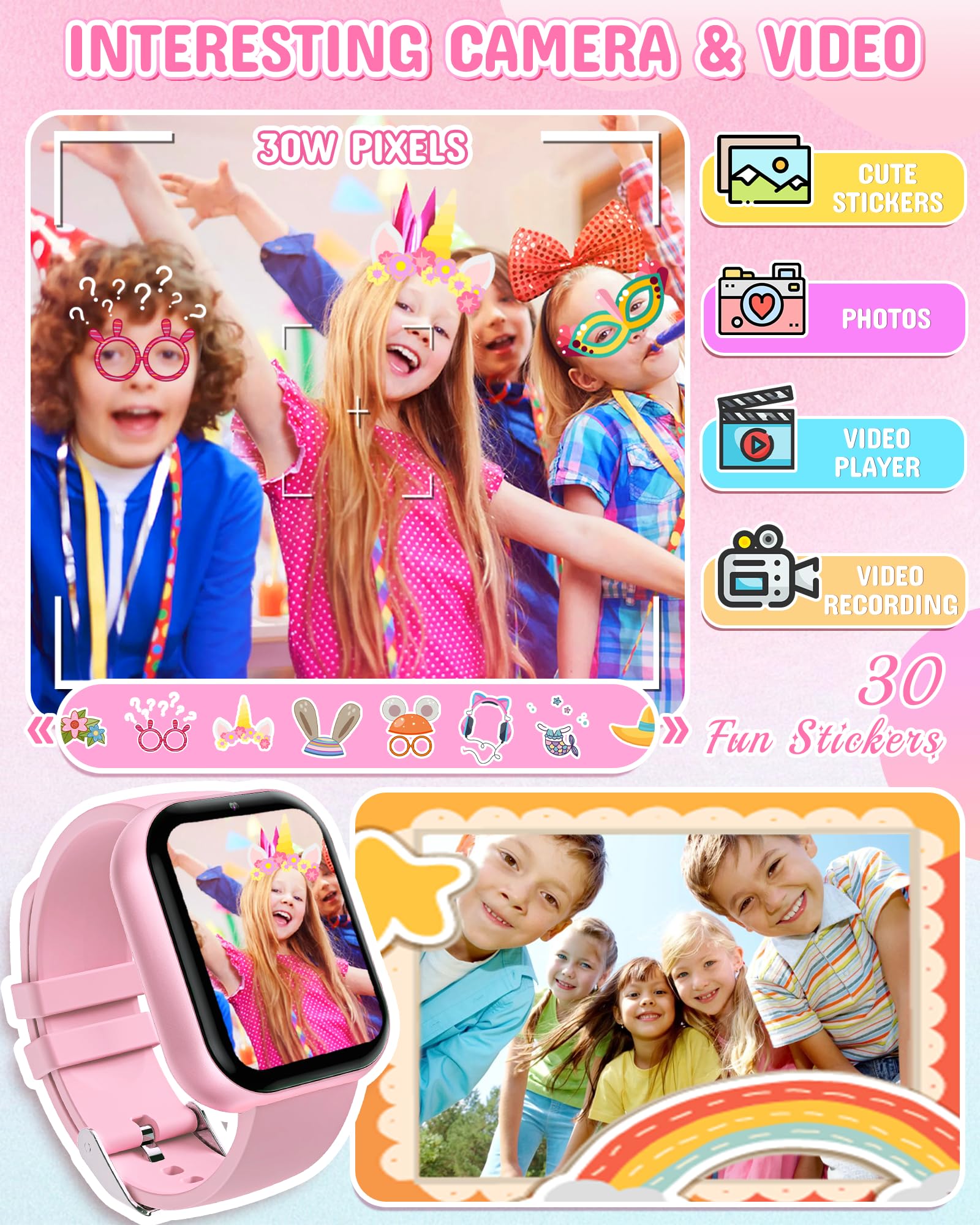 Waterproof Smart Watch for Girls Age 3-9 with Dual Camera - Best Birthday & Christmas Gift Idea for Kids | Perfect for Outdoor Play, School Activities & Stocking Stuffers