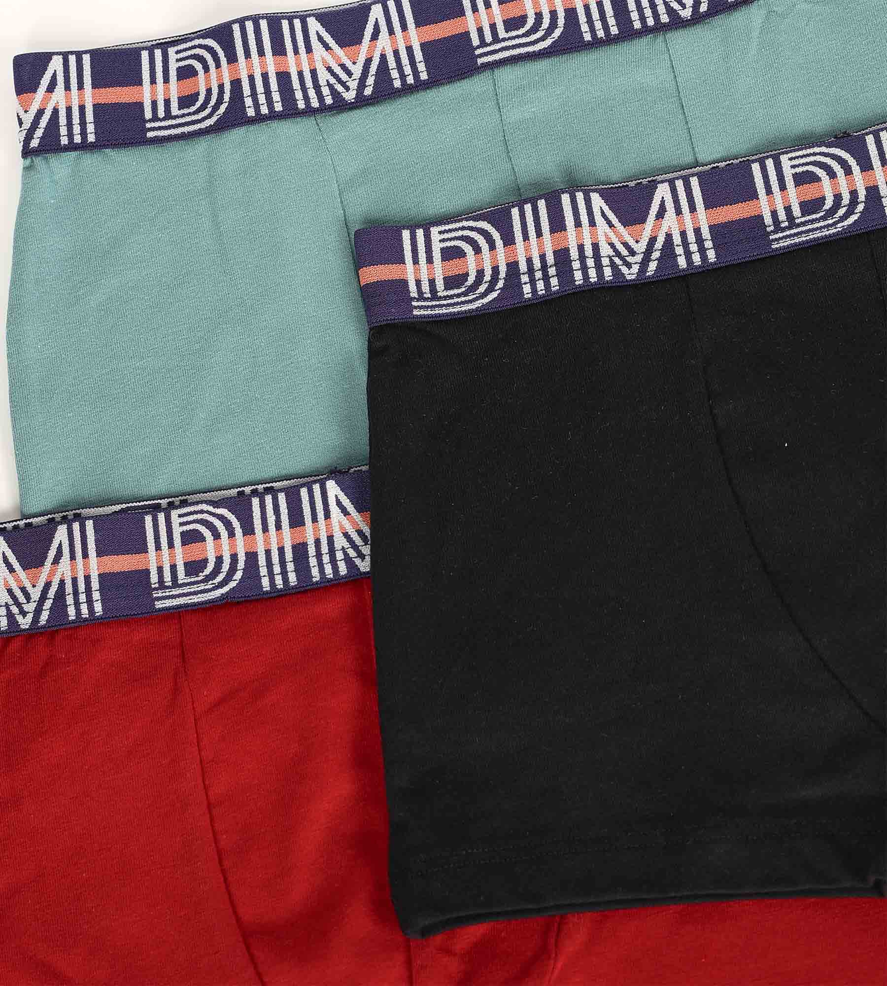 3 Pack Boys' Cotton Stretch Boxer Briefs - Red, Blue, Green | EcoDim Classic Underwear for Kids | Comfortable Daily Wear, School & Sports Activities