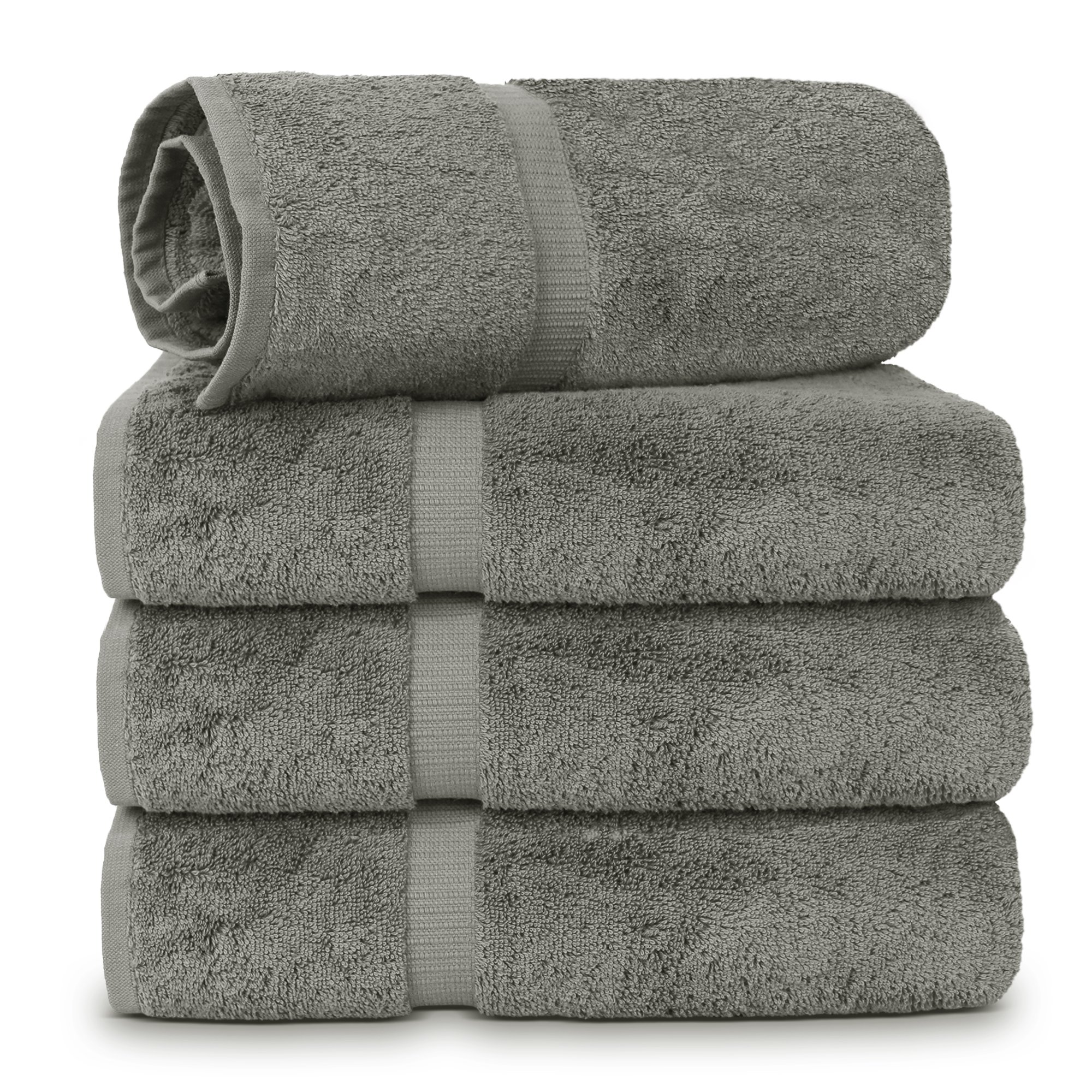 Premium 100% Cotton Turkish Bath Towels Set of 4 - Ultra Soft & Absorbent 27x54 Inch Luxury Beach Towels for Spa, Pool & Home Use