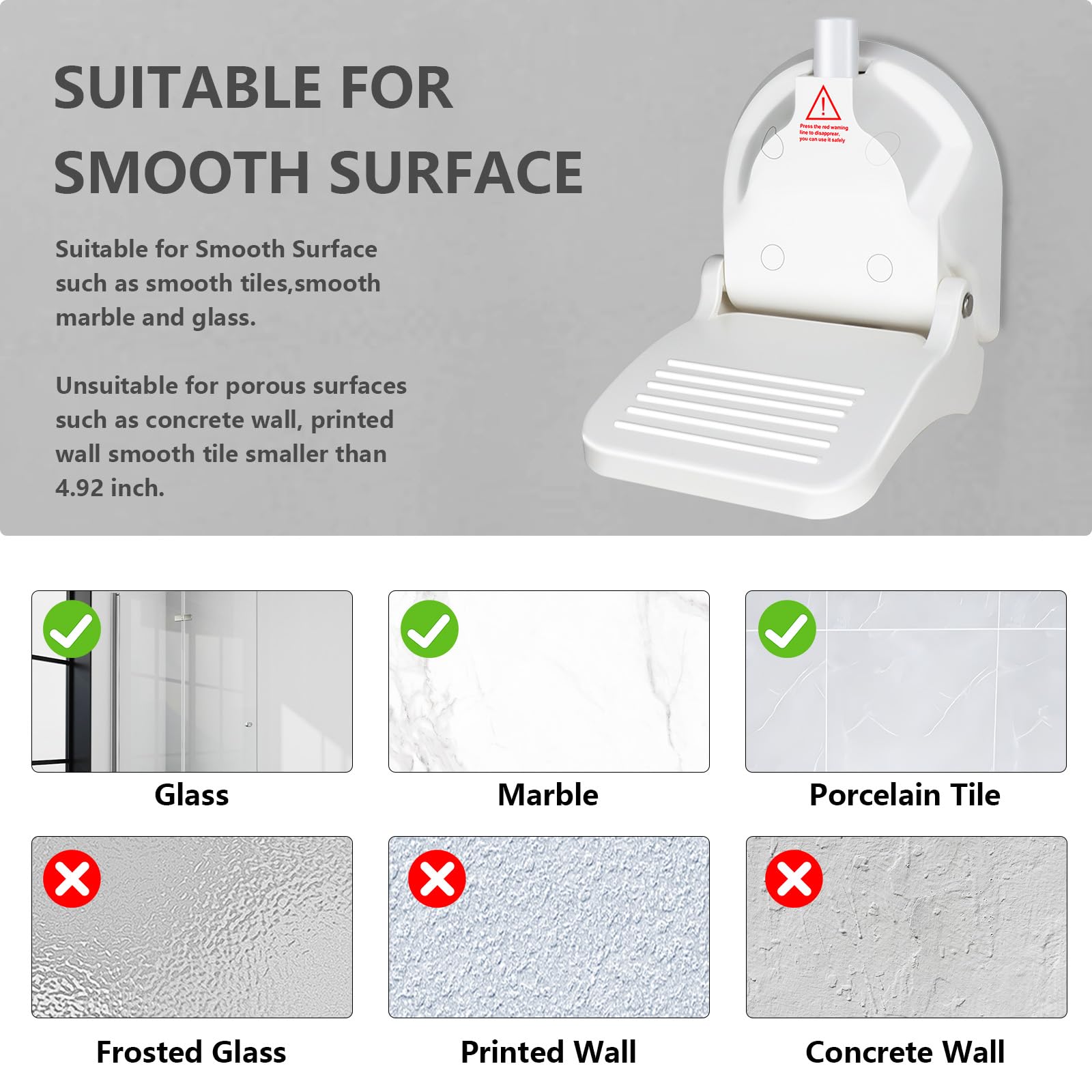 Foldable Shower Foot Rest with Strong Suction Cups - No Drilling Anti-Slip Shaving Pedal for Women - Perfect for Leg Shaving, Pregnant Women & Back Pain Relief - Ideal for Bathroom, Spa & Home Use