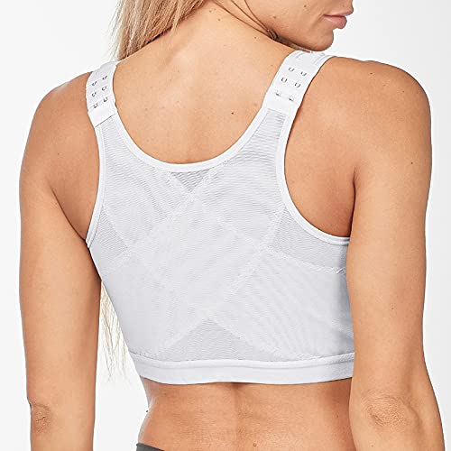 UXZDX Women's Posture Corrector Bra - Shockproof Sports Support, Breathable Cross Back Corset - Medium, White - Ideal for Yoga, Gym & Daily Wear