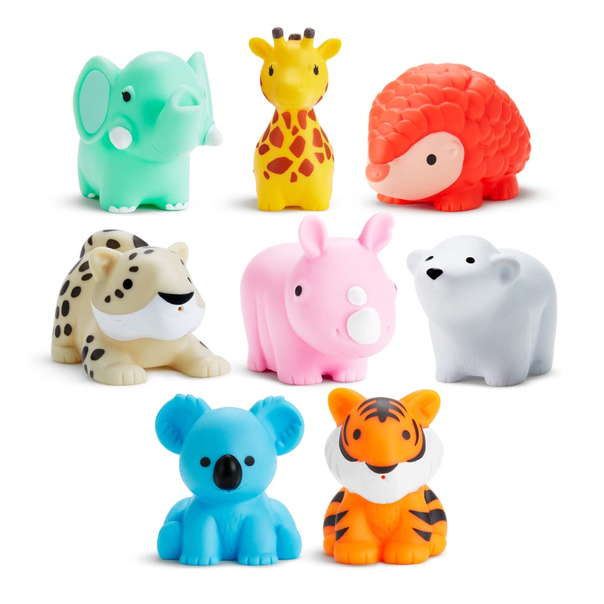 Munchkin Floating WildLove Animal Themed Rubber Bath Squirt Toys for Babies & Toddlers - 8 Pack Wild Animals Bath Toys for Fun & Learning | Perfect for Bathtime, Pool Play & Sensory Development