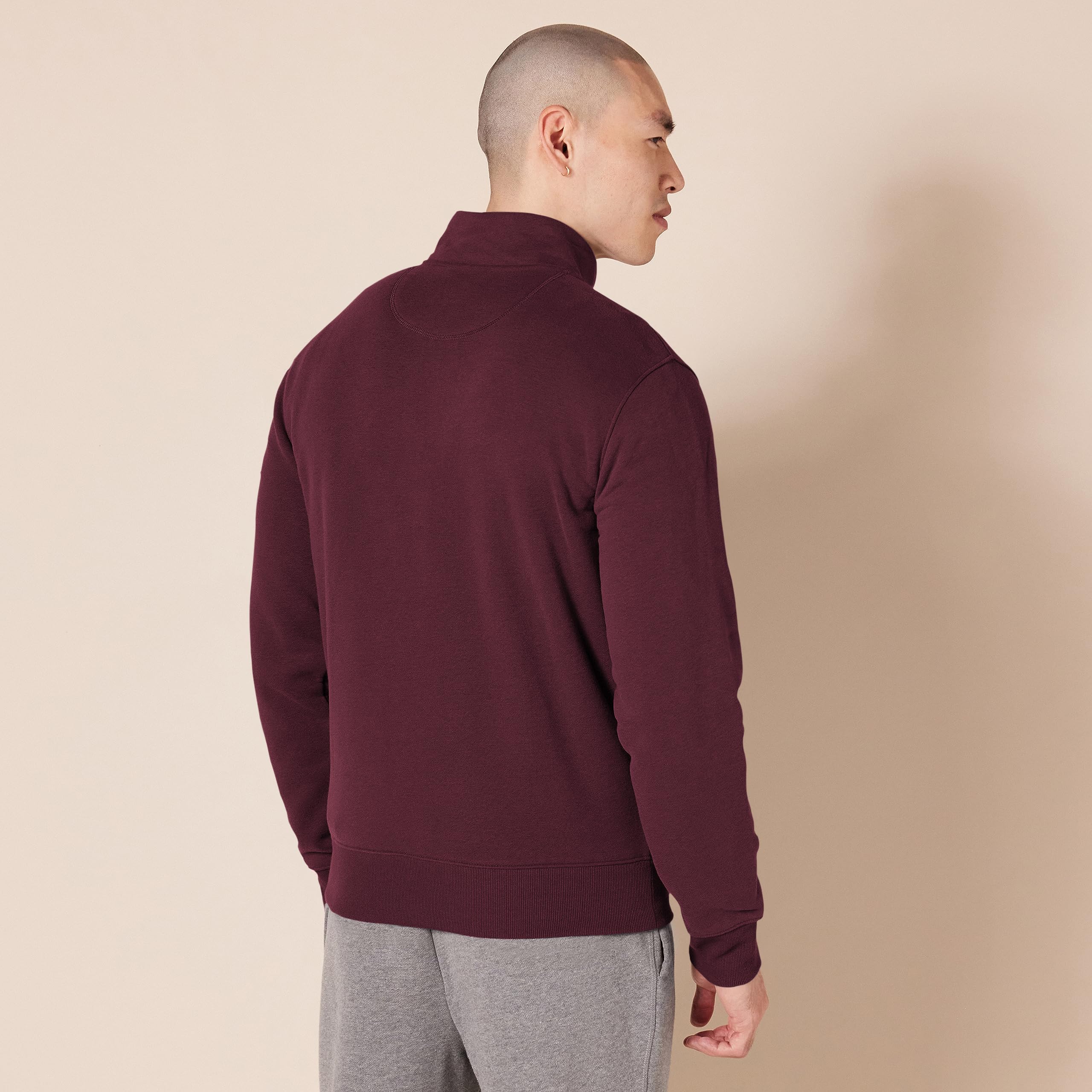 Amazon Essentials Men's Fleece Mock Neck Zip-Up Sweatshirt - Warm Casual Pullover for Winter, Gym & Outdoor Activities