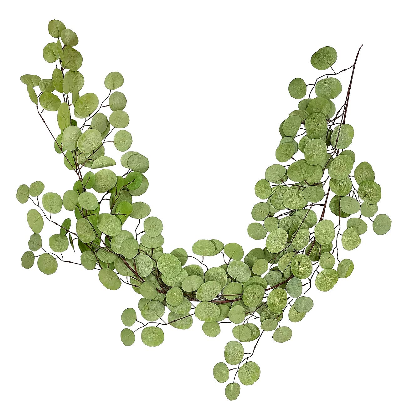 5.58 Ft Artificial Eucalyptus Hanging Plants - Fake Greenery Garland with Silver Dollar Leaves for Wedding Backdrop, Farmhouse Decor, Fall Home Decor, and Indoor/Outdoor Hanging Vines