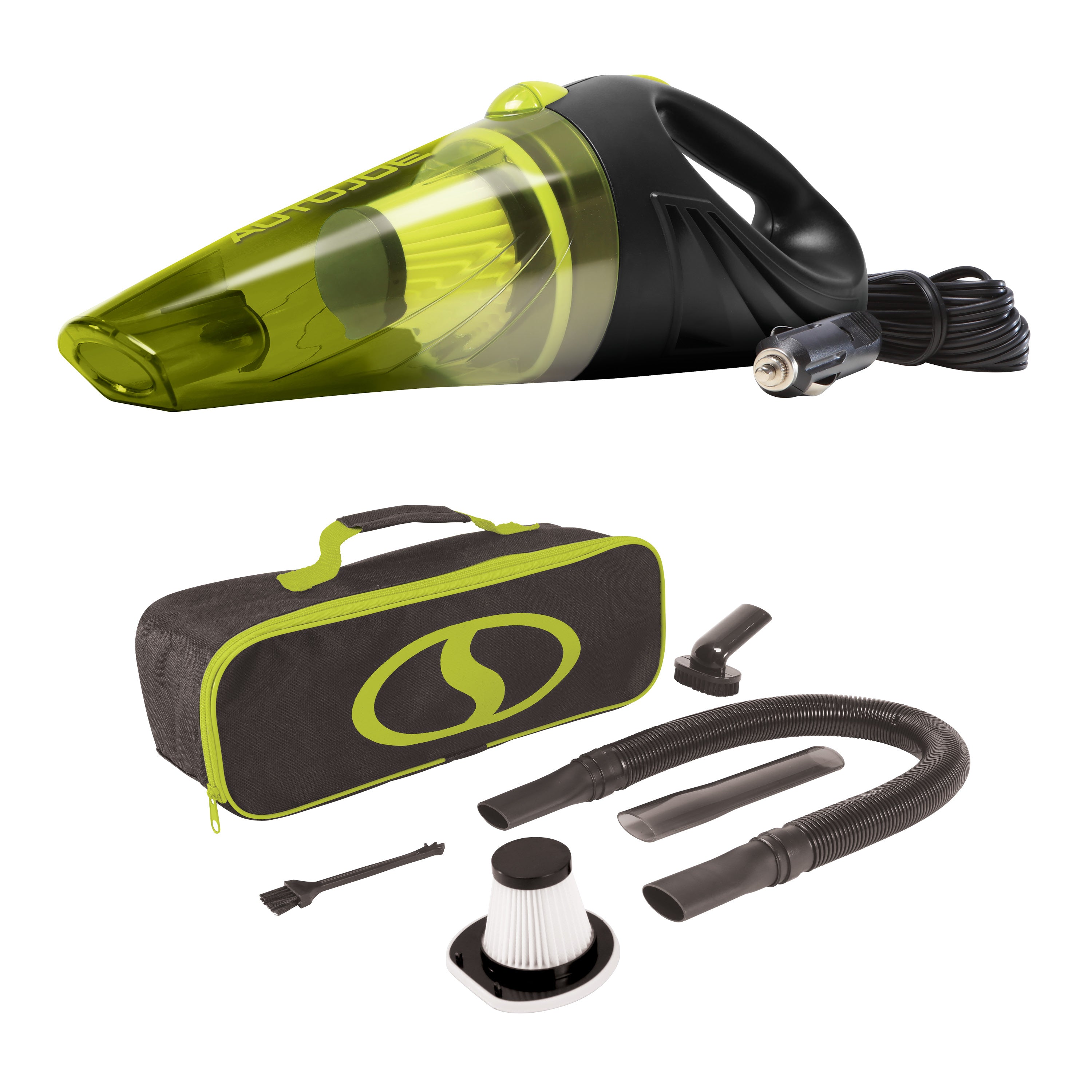 Auto Joe Car Cleaning Kit - 12V Portable Car Vacuum Cleaner, Wet/Dry Air Blower & Storage Organizer for Auto Detailing, Home & Office Use