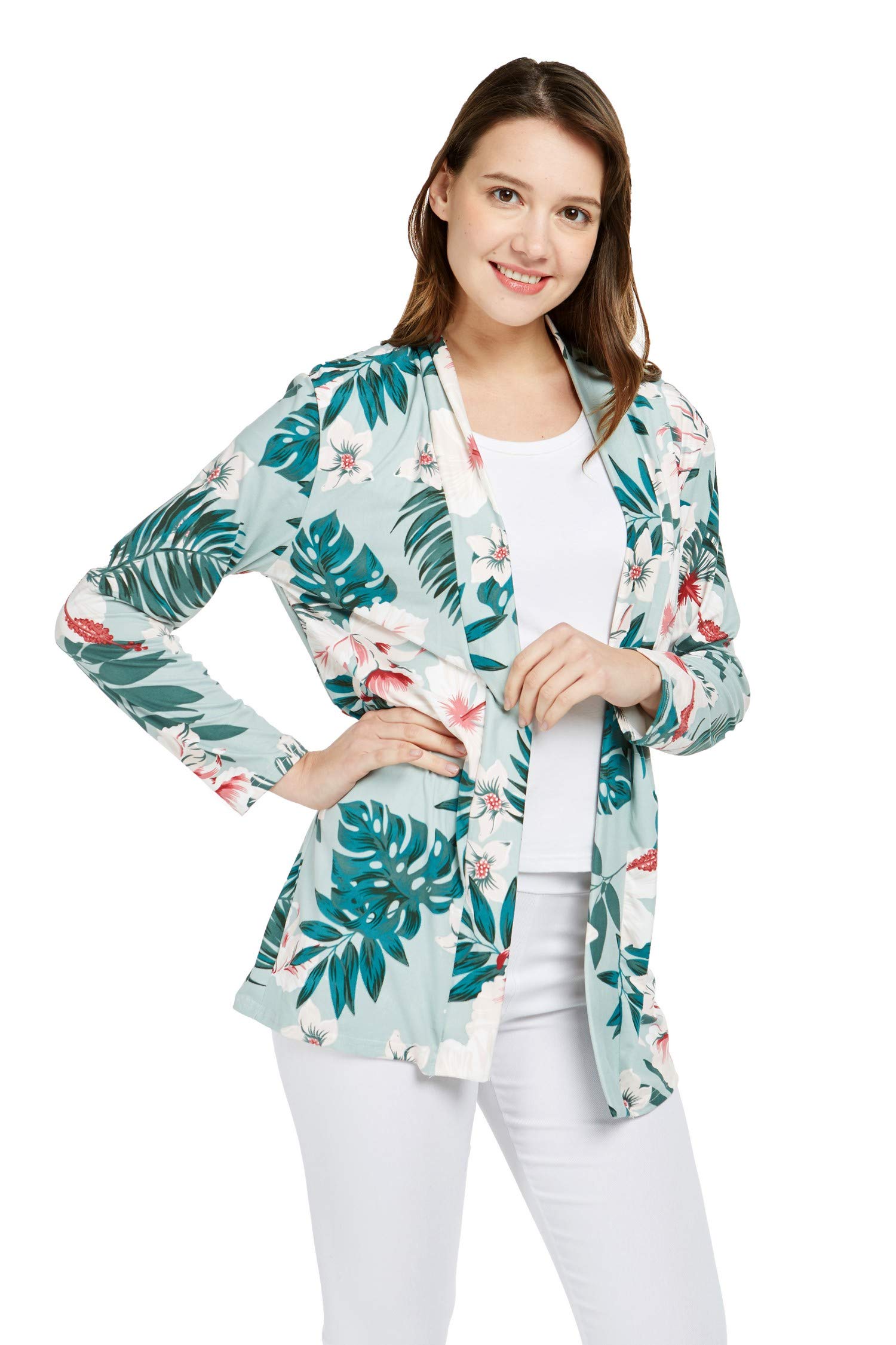 Women's Soft Stretchy Casual Open Front Cardigan Jacket - Lightweight Layering for Work, Travel & Lounge Wear